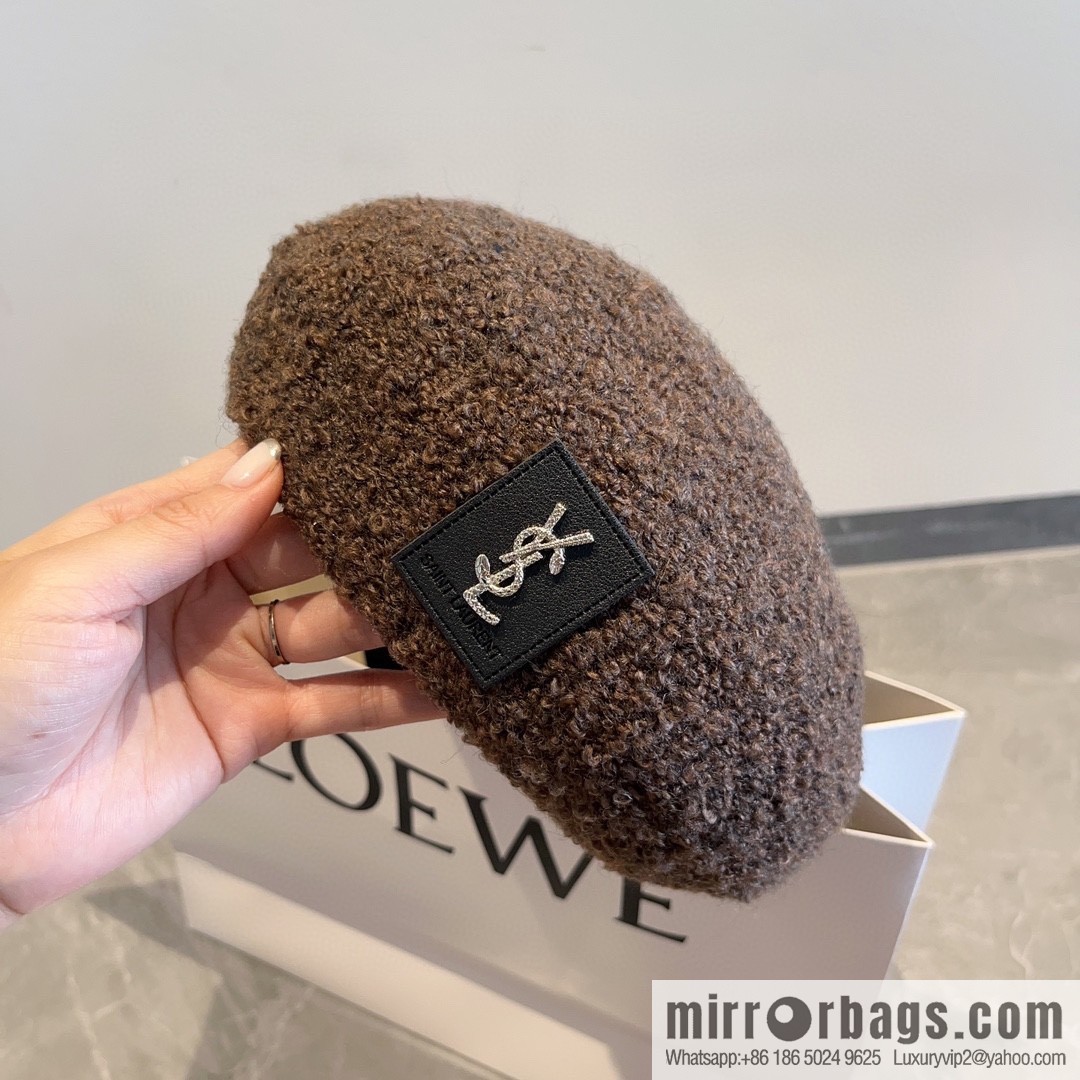 YSL Saint Laurent Corduroy Beret