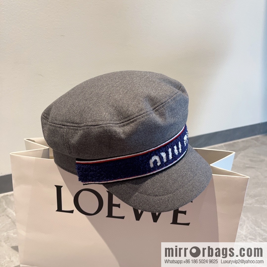 Miu miumiu duck tongue military cap