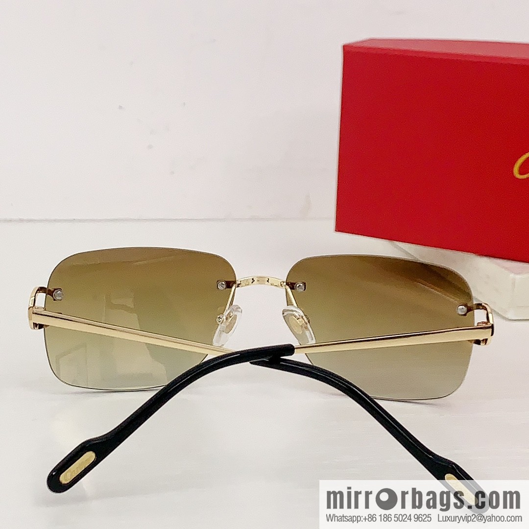 Cartier Metal Frameless Unisex Sunglasses