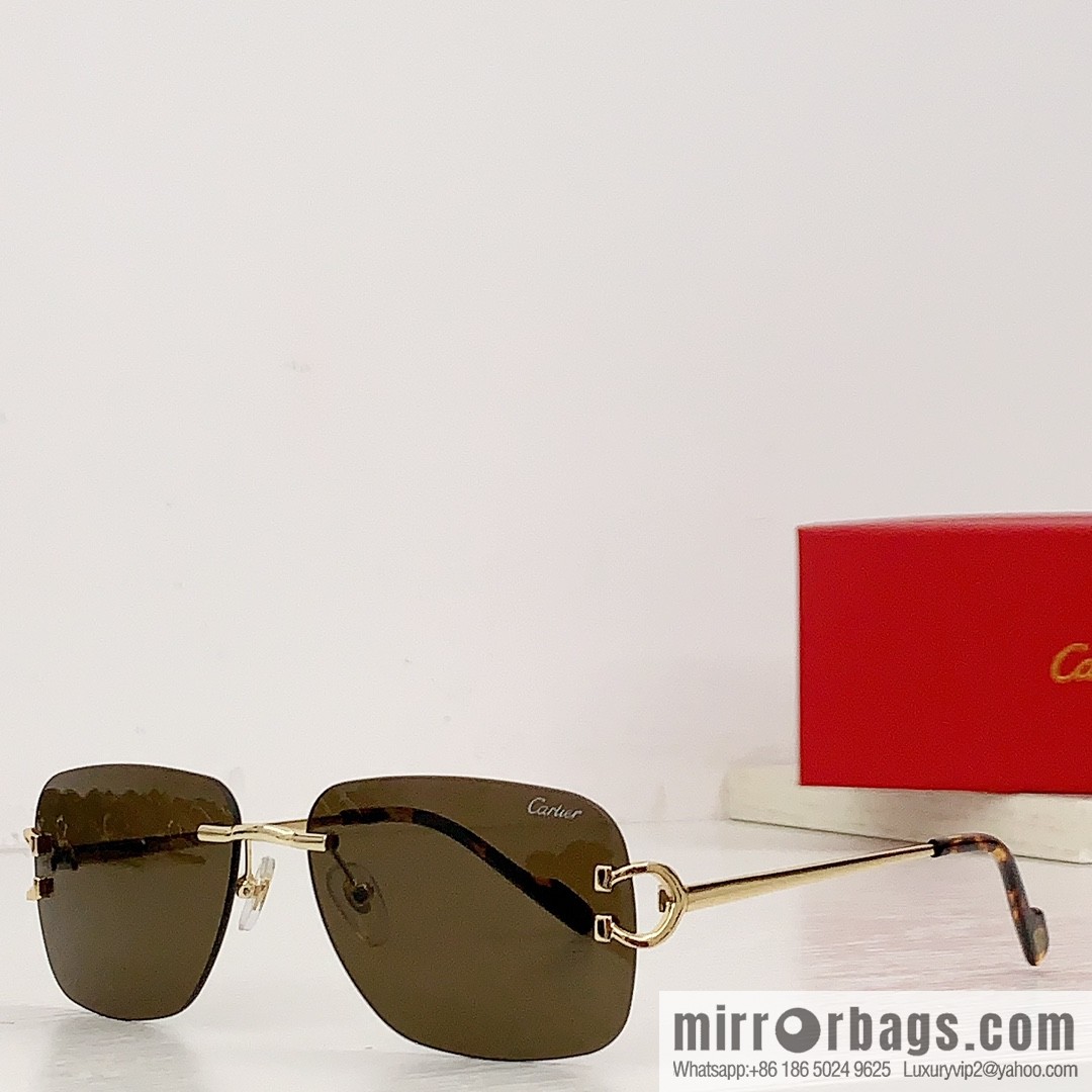 Cartier Metal Frameless Unisex Sunglasses