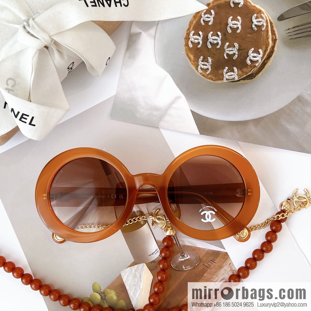 Chanel round frame women's sunglasses