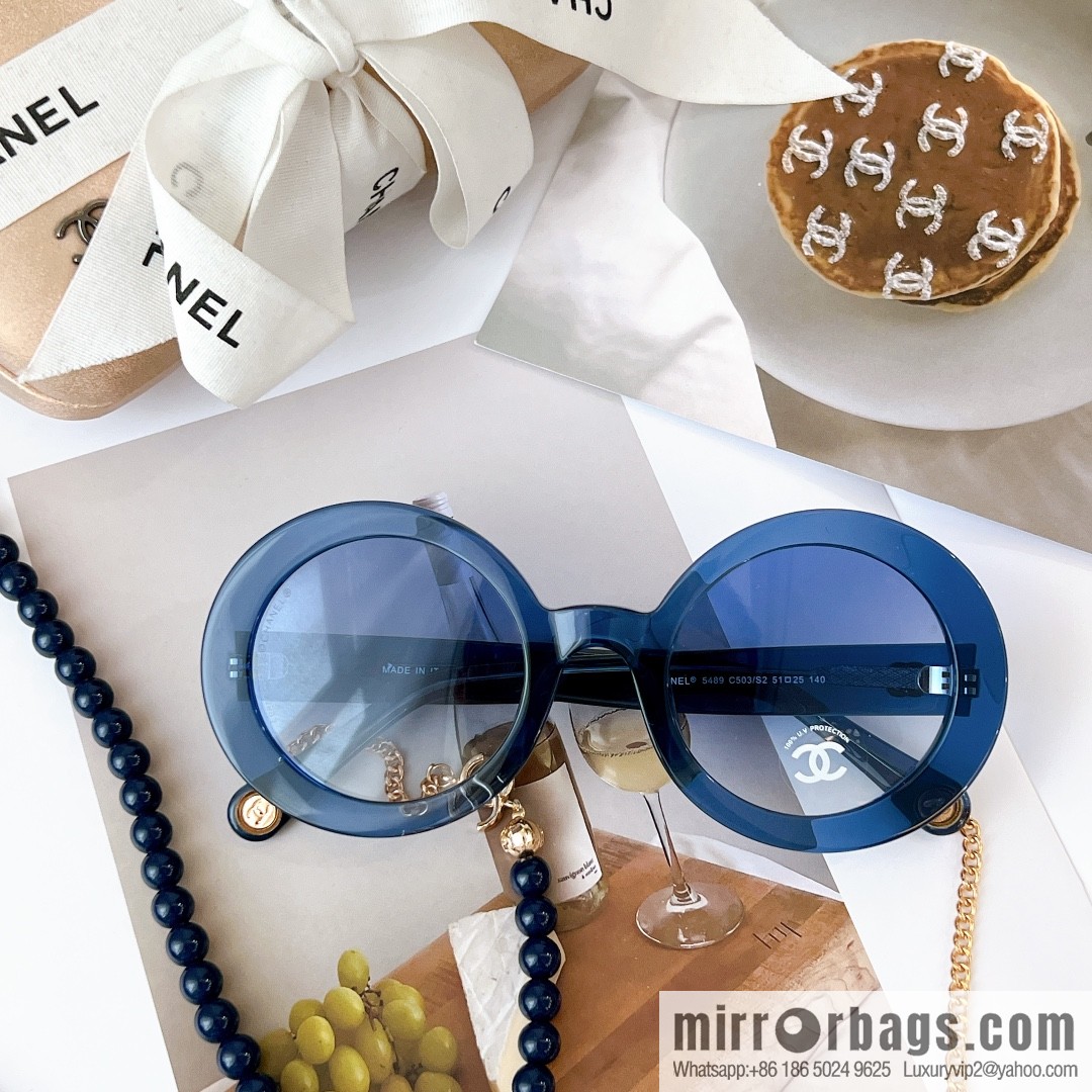 Chanel round frame women's sunglasses