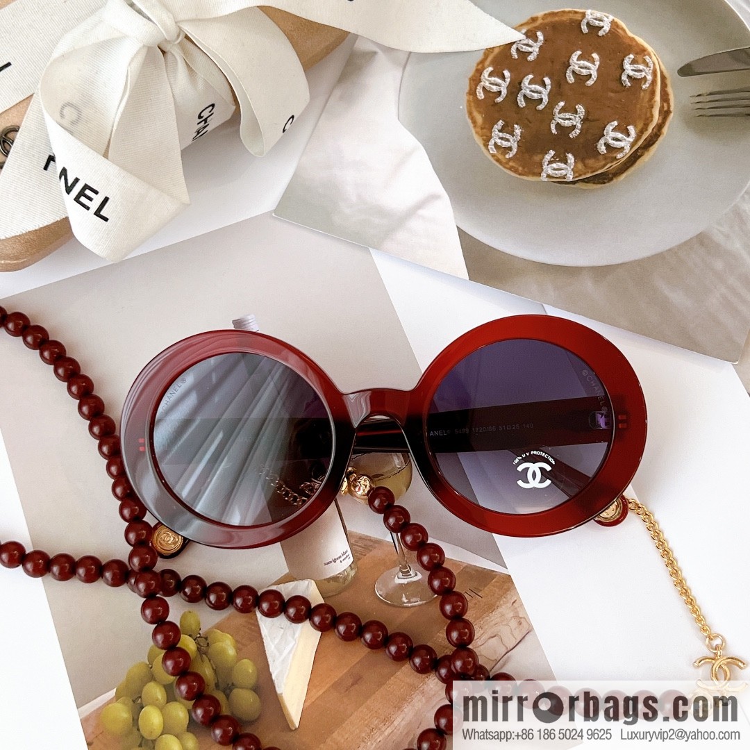 Chanel round frame women's sunglasses