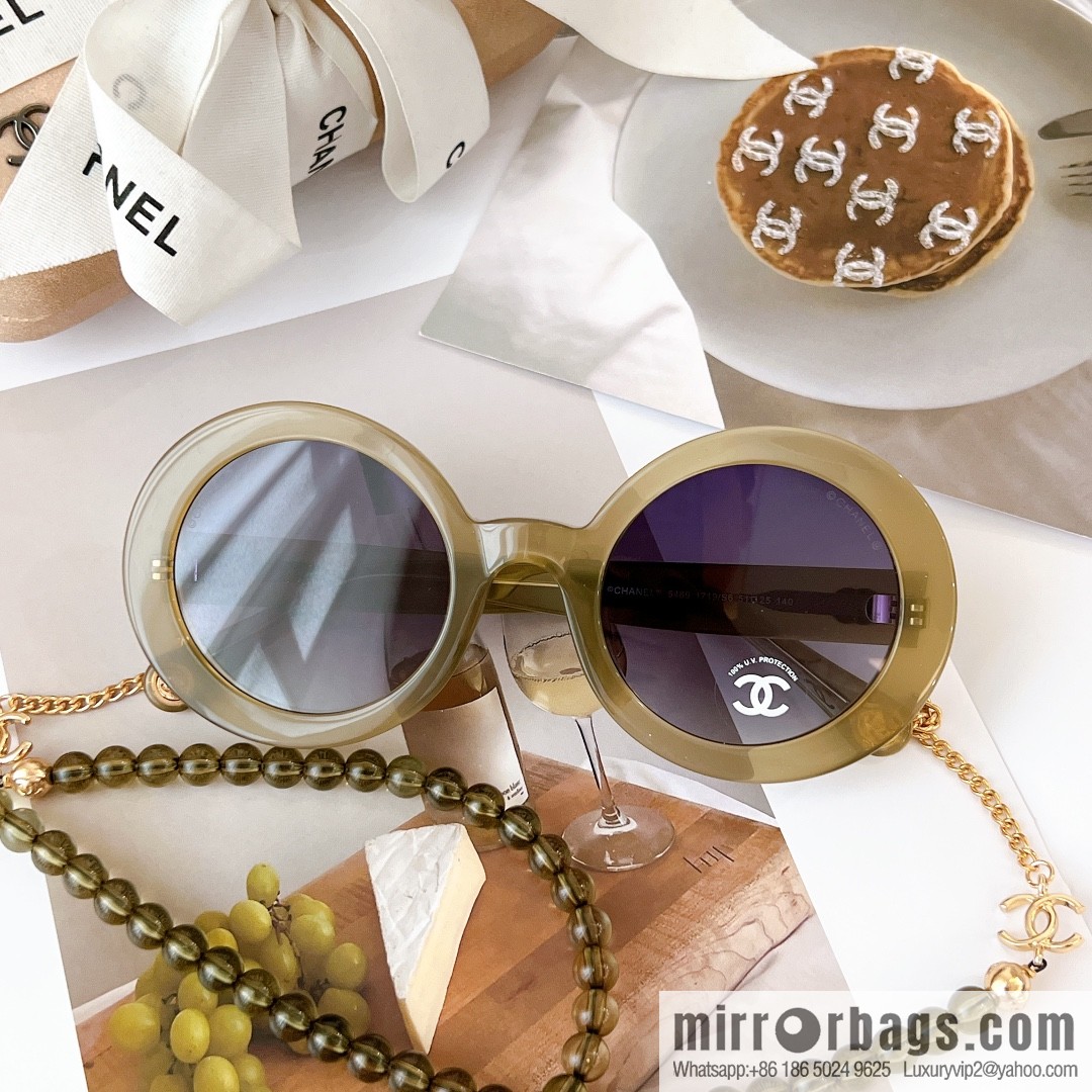 Chanel round frame women's sunglasses