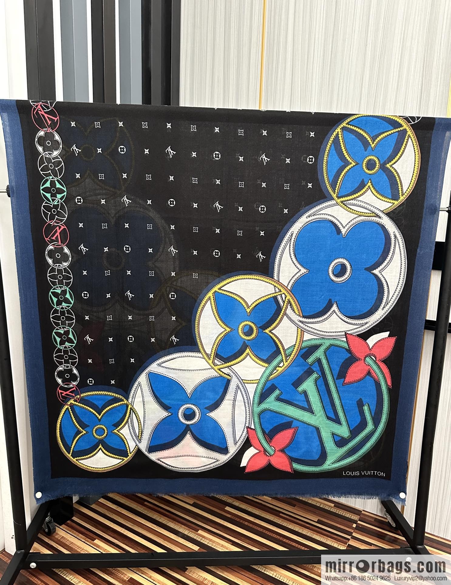 LV Louis Vuitton printed cashmere scarf