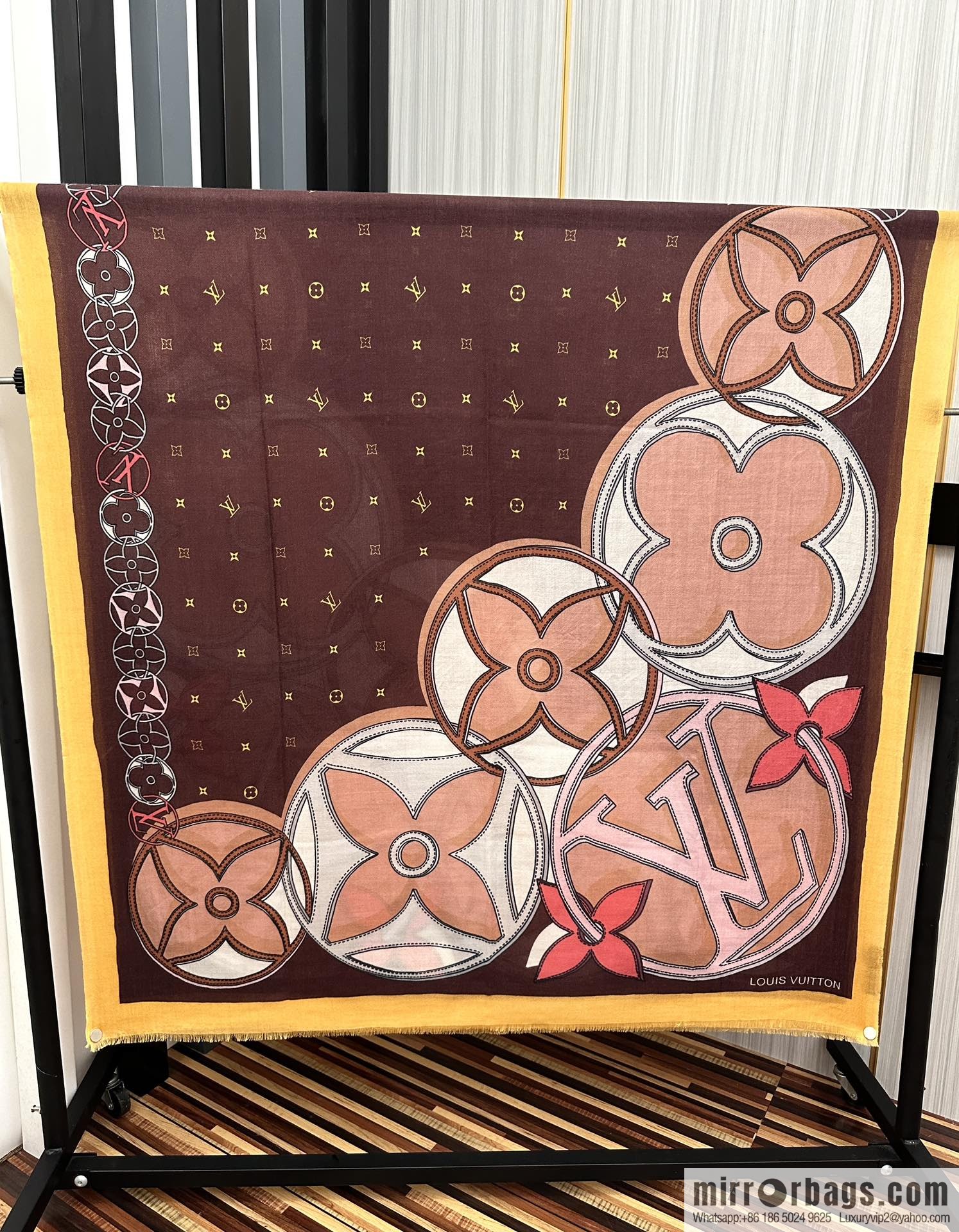 LV Louis Vuitton printed cashmere scarf