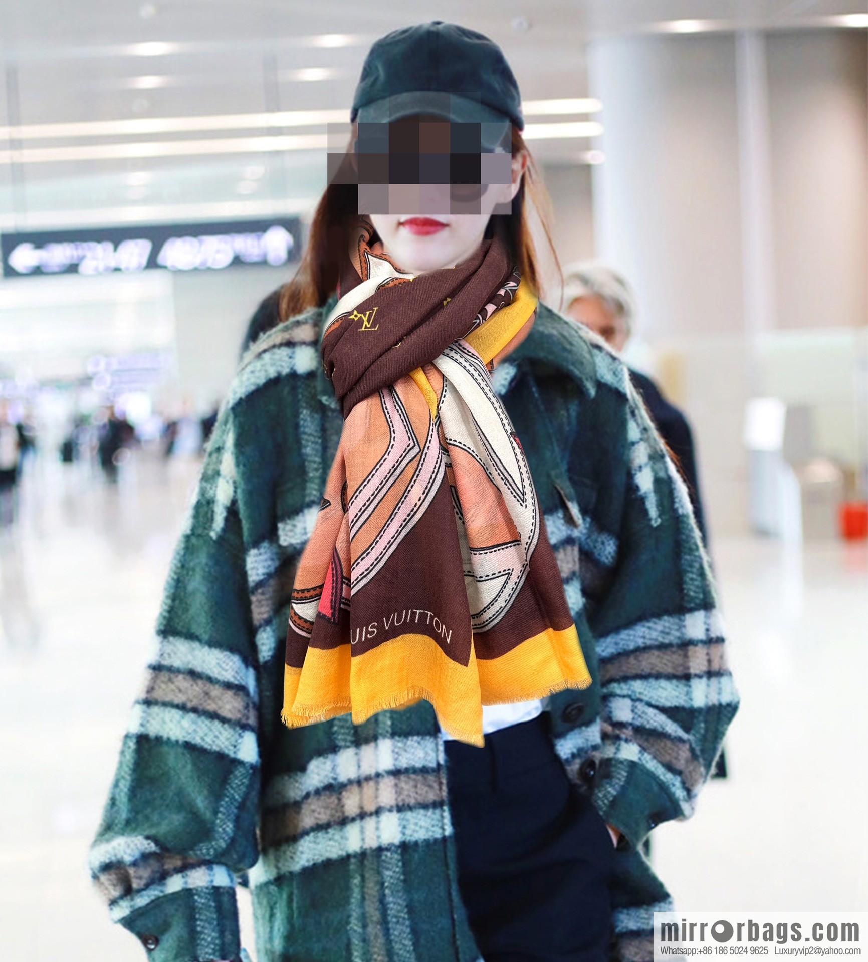 LV Louis Vuitton printed cashmere scarf