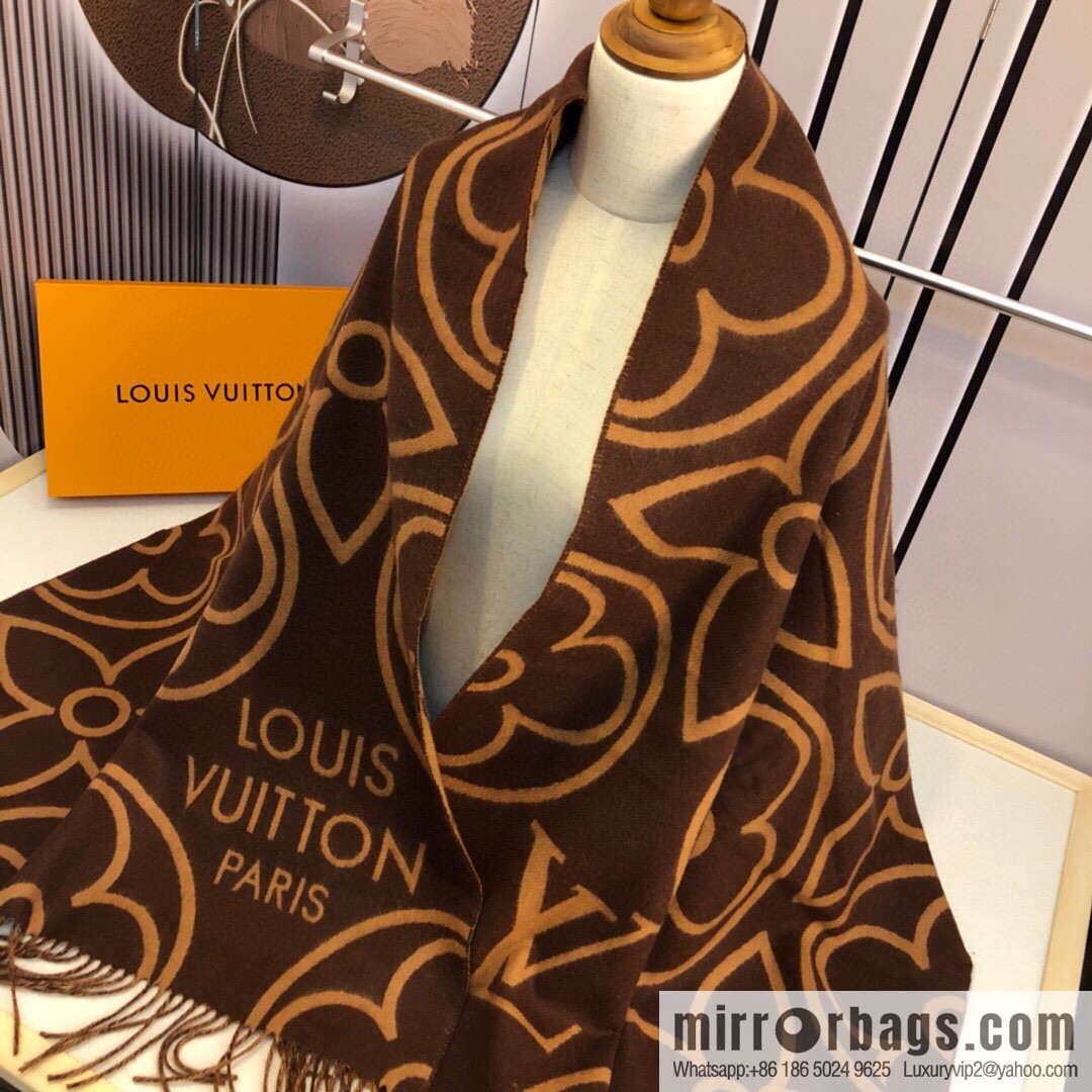 LV Louis Vuitton Jacquard Monogram Floral Scarf