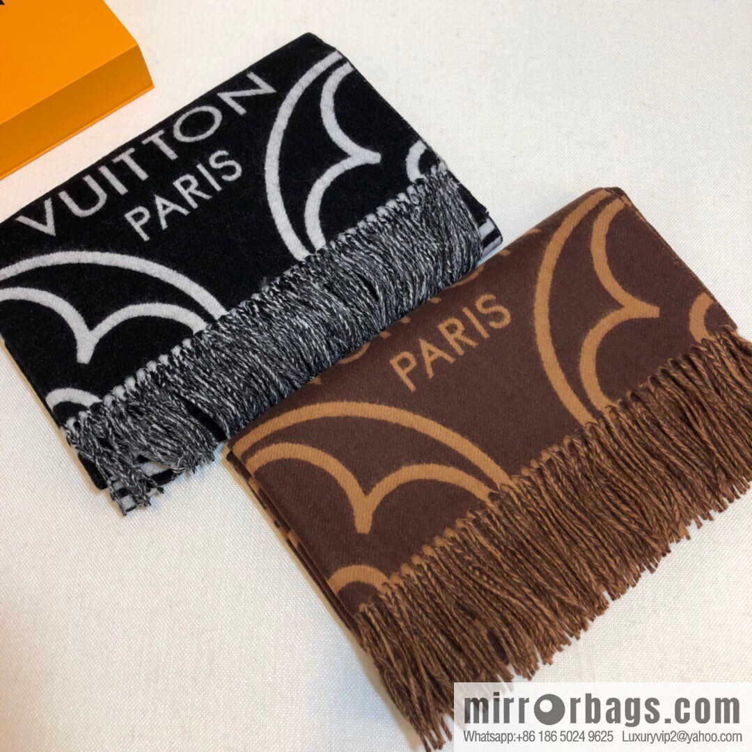 LV Louis Vuitton Jacquard Monogram Floral Scarf