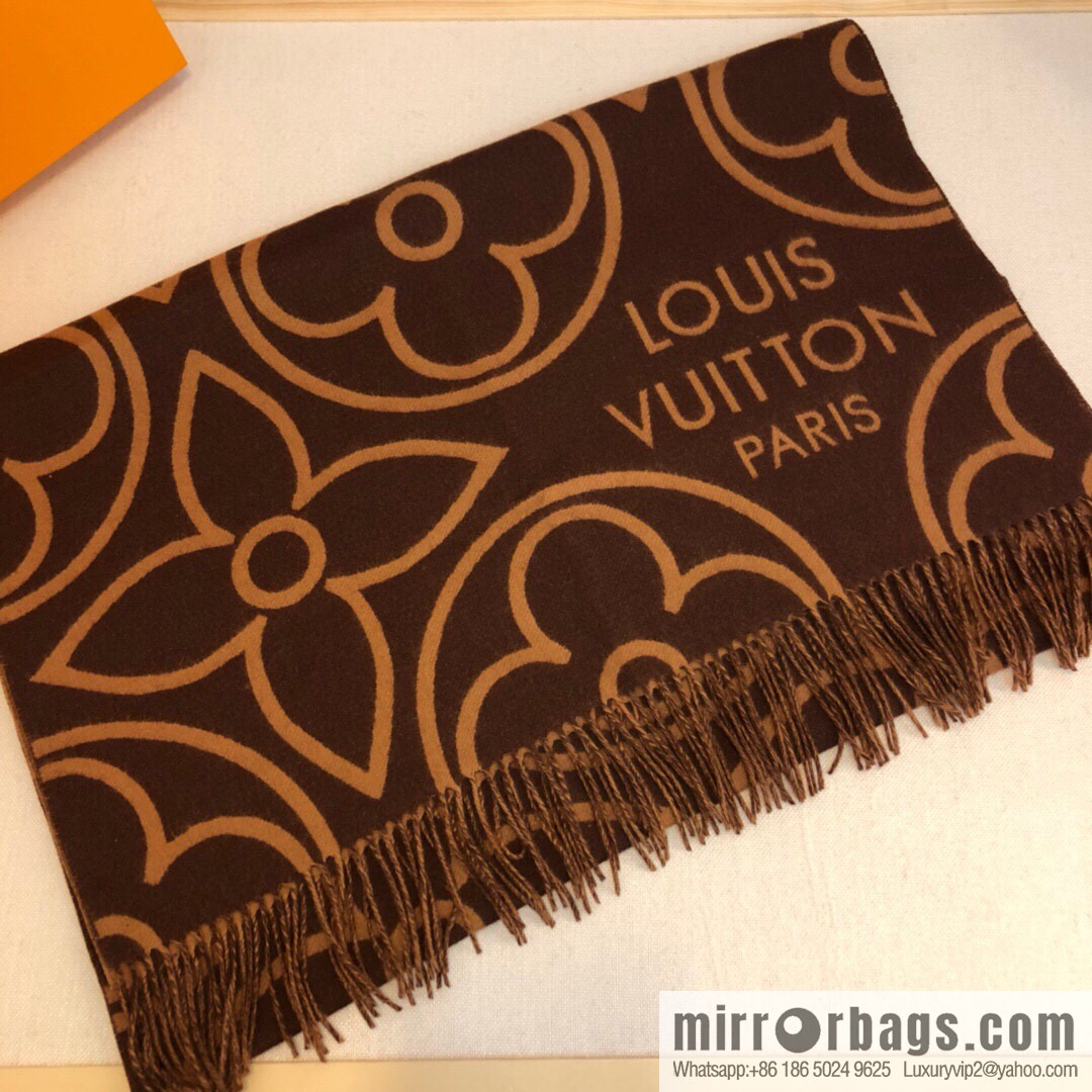 LV Louis Vuitton Jacquard Monogram Floral Scarf