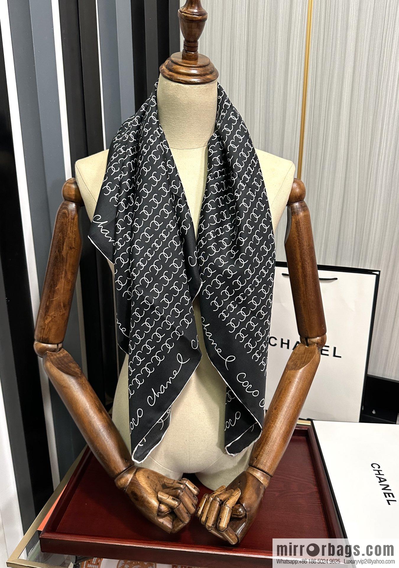 CHANEL Chanel children's fun letter silk scarf