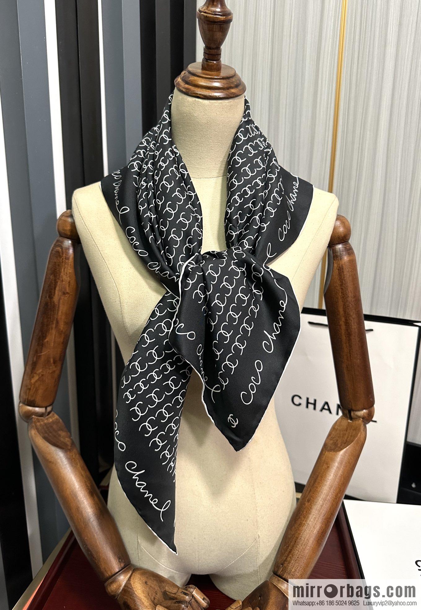 CHANEL Chanel children's fun letter silk scarf