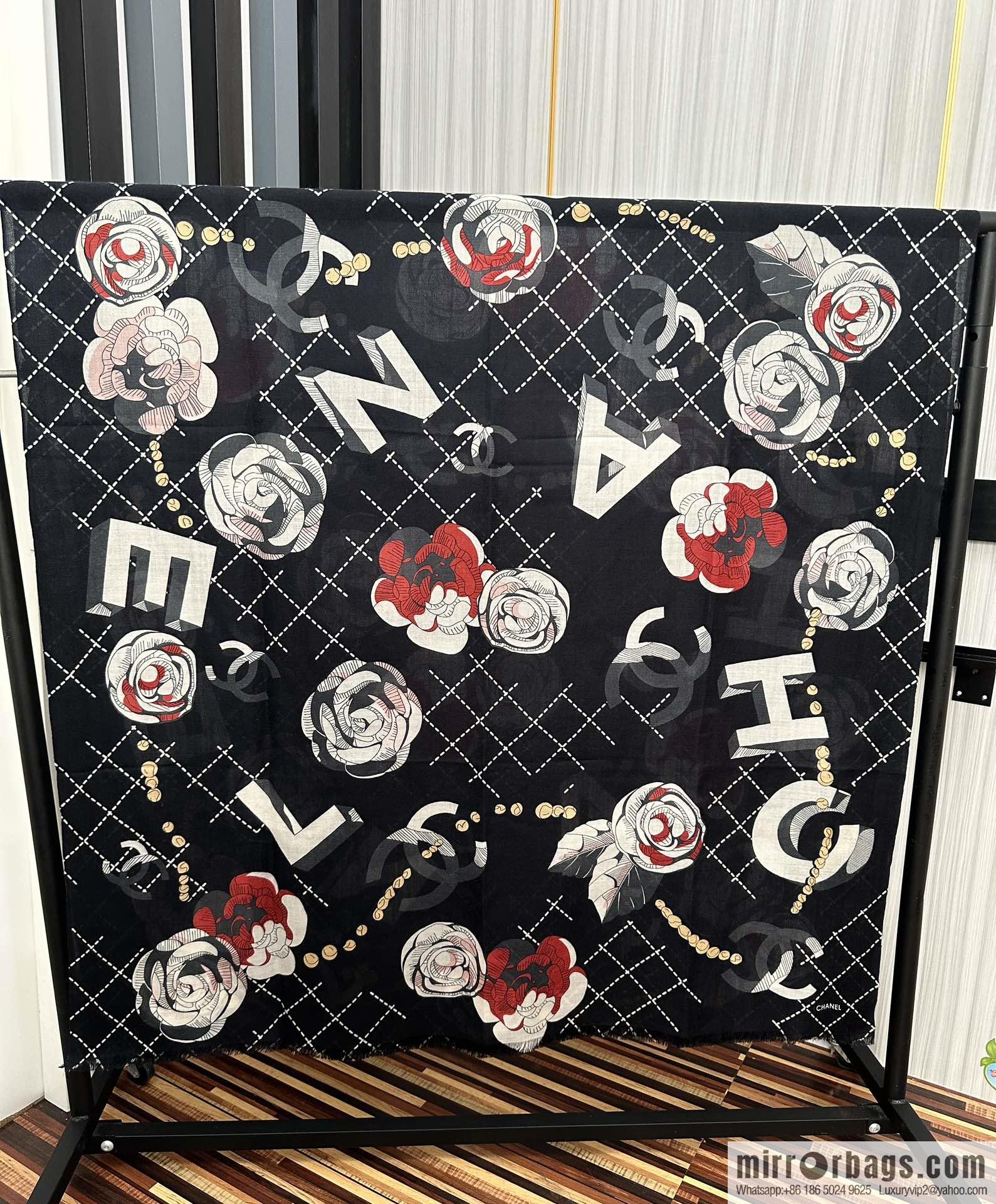 CHANEL Chanel Flower Double C Cashmere Long Towel