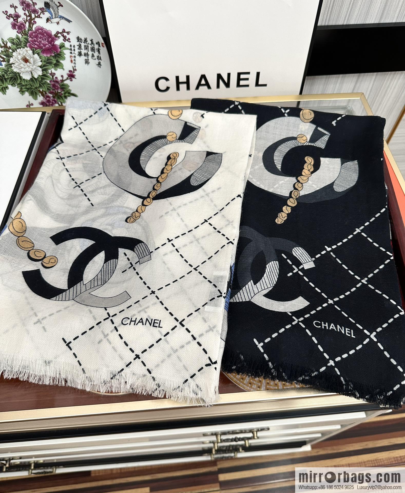 CHANEL Chanel Flower Double C Cashmere Long Towel