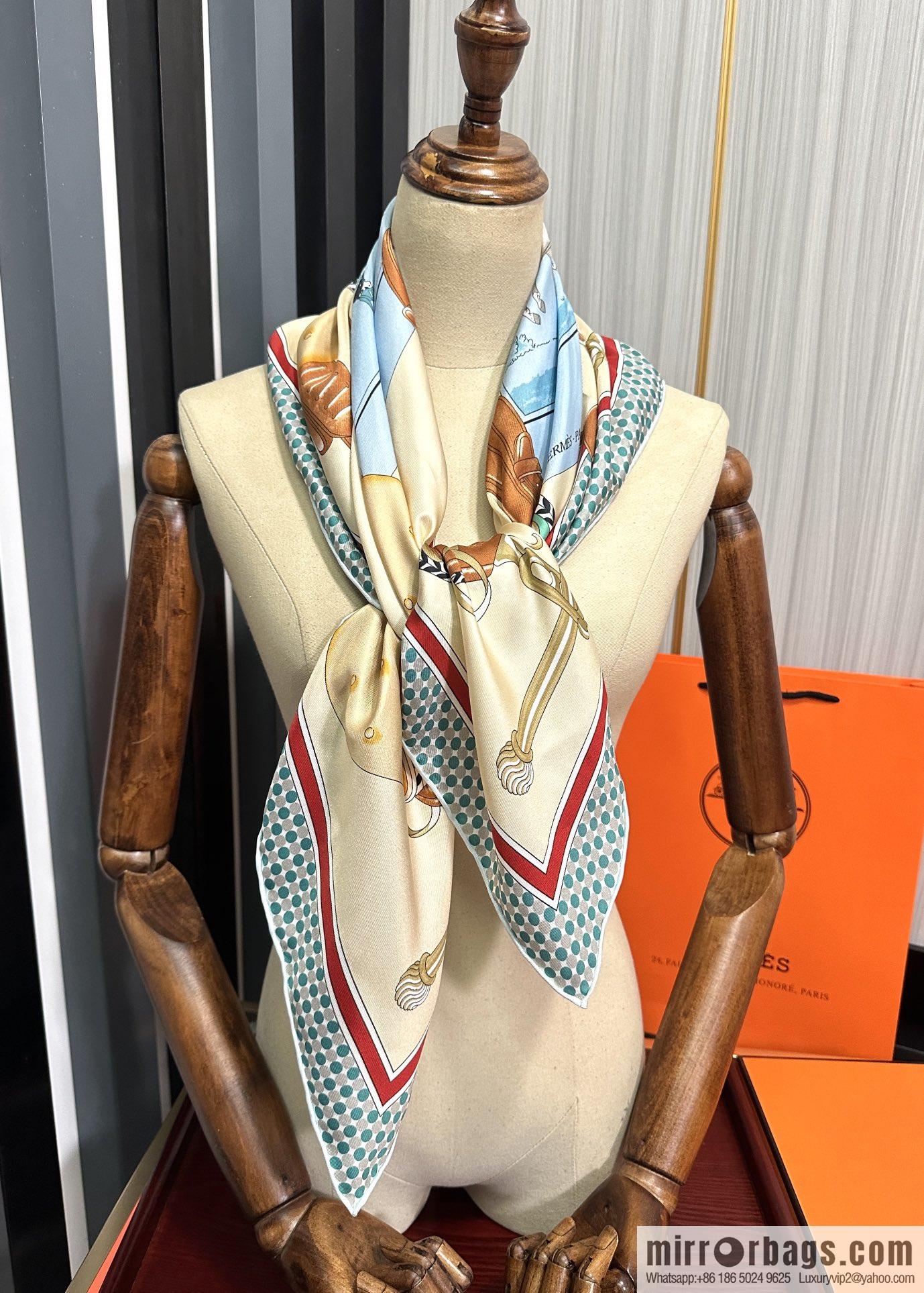 Hermes carriage design silk scarf
