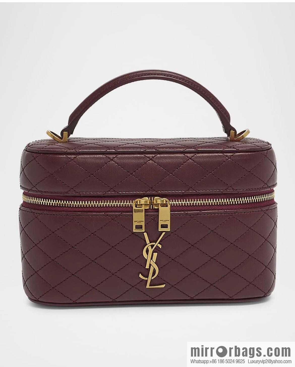YSL 𝗚𝗔𝗕𝗬 𝗩𝗔𝗡𝗜𝗧𝗬 mini sheepskin clutch bag 766731 burgundy