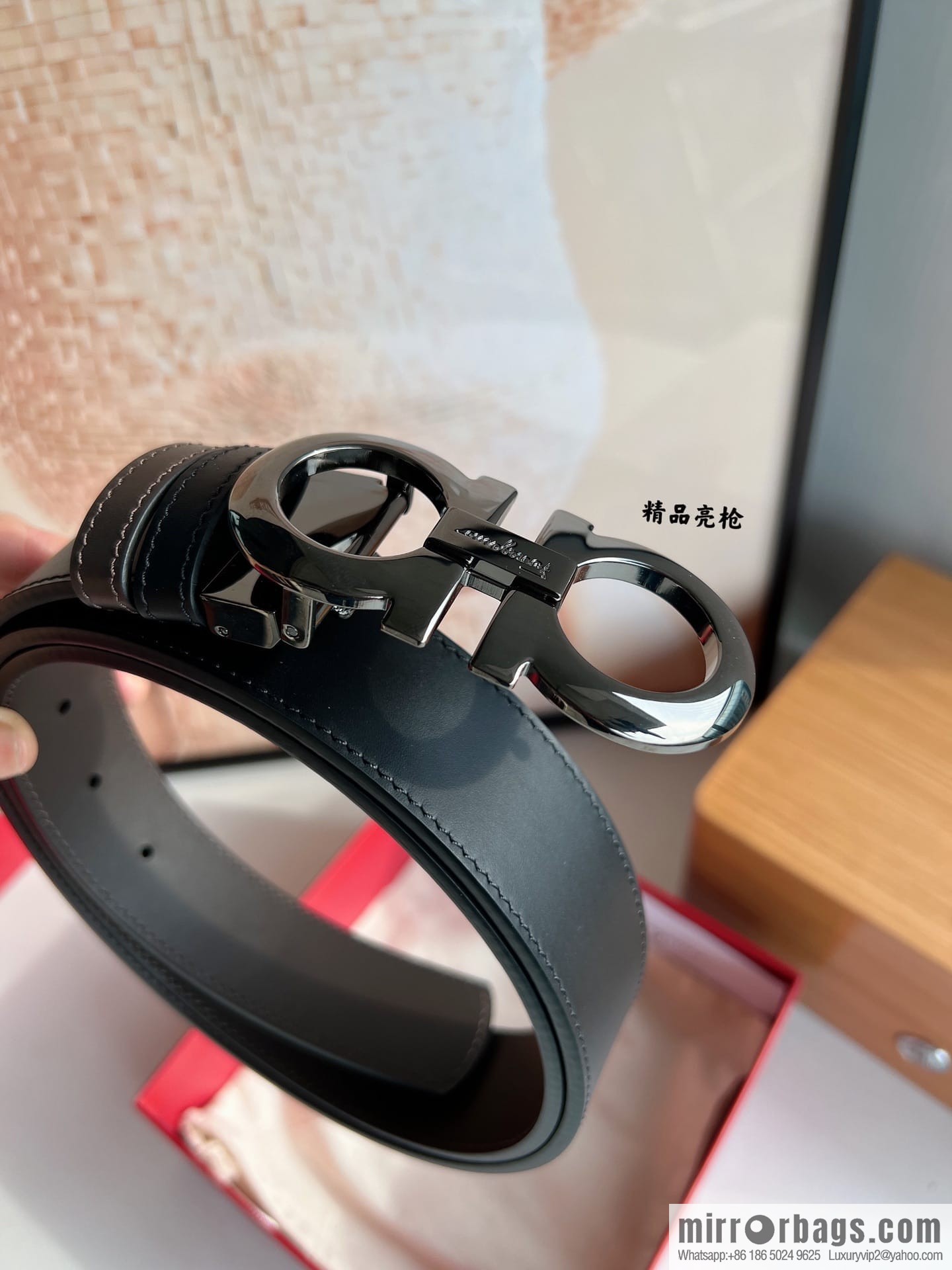 Ferragamo Ferragamo, Men's 3.5cm Boutique Metal Buckle Imported Double-Sided First Cowhide Belt