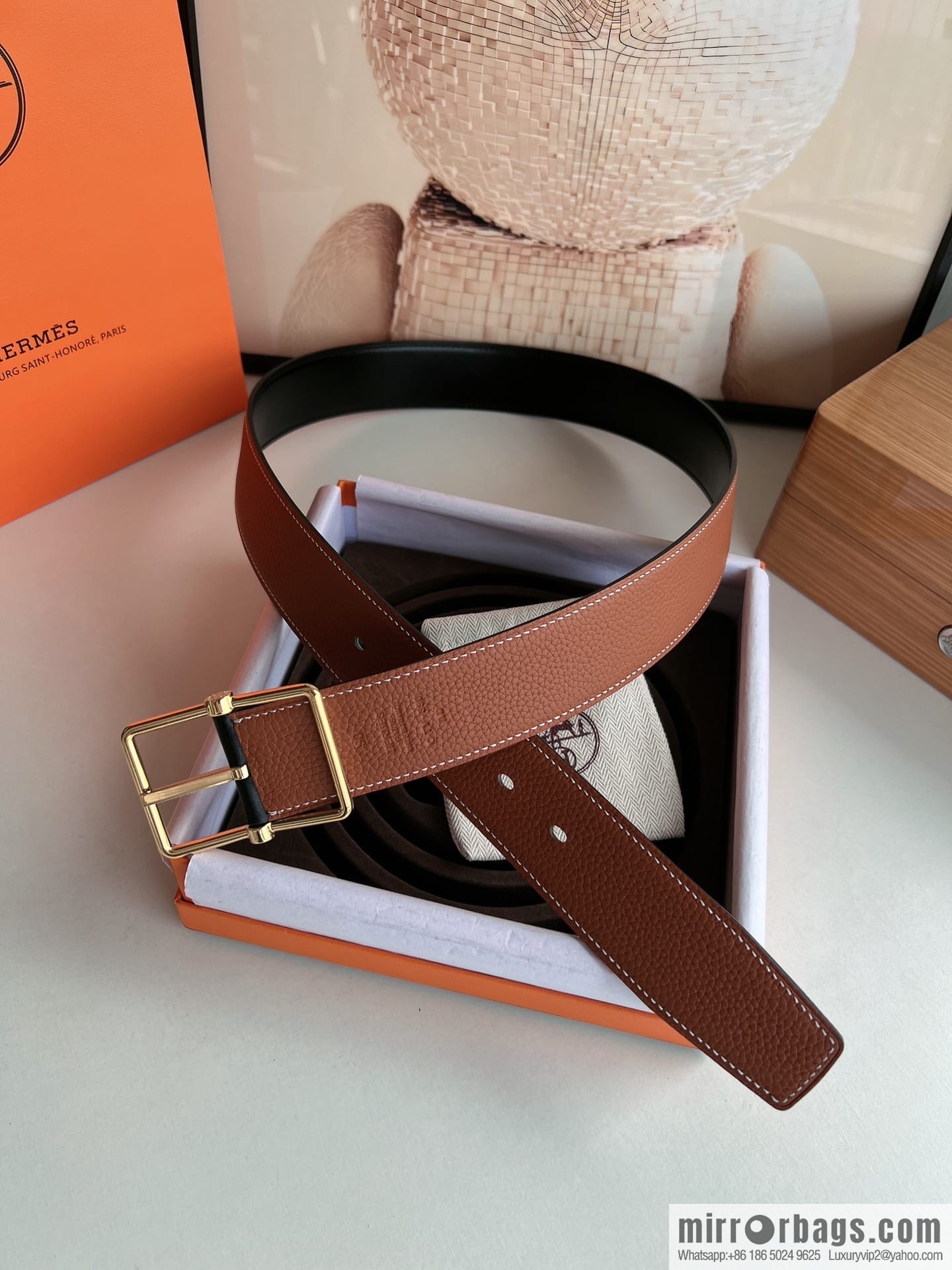 Hermes Hermes 40mm Nathan Double Sided External Belt
