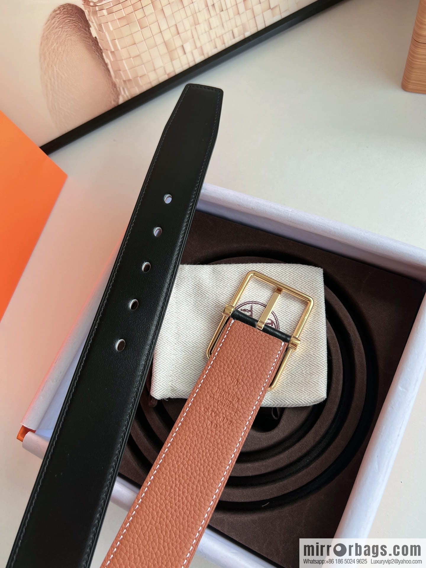 Hermes Hermes 40mm Nathan Double Sided External Belt