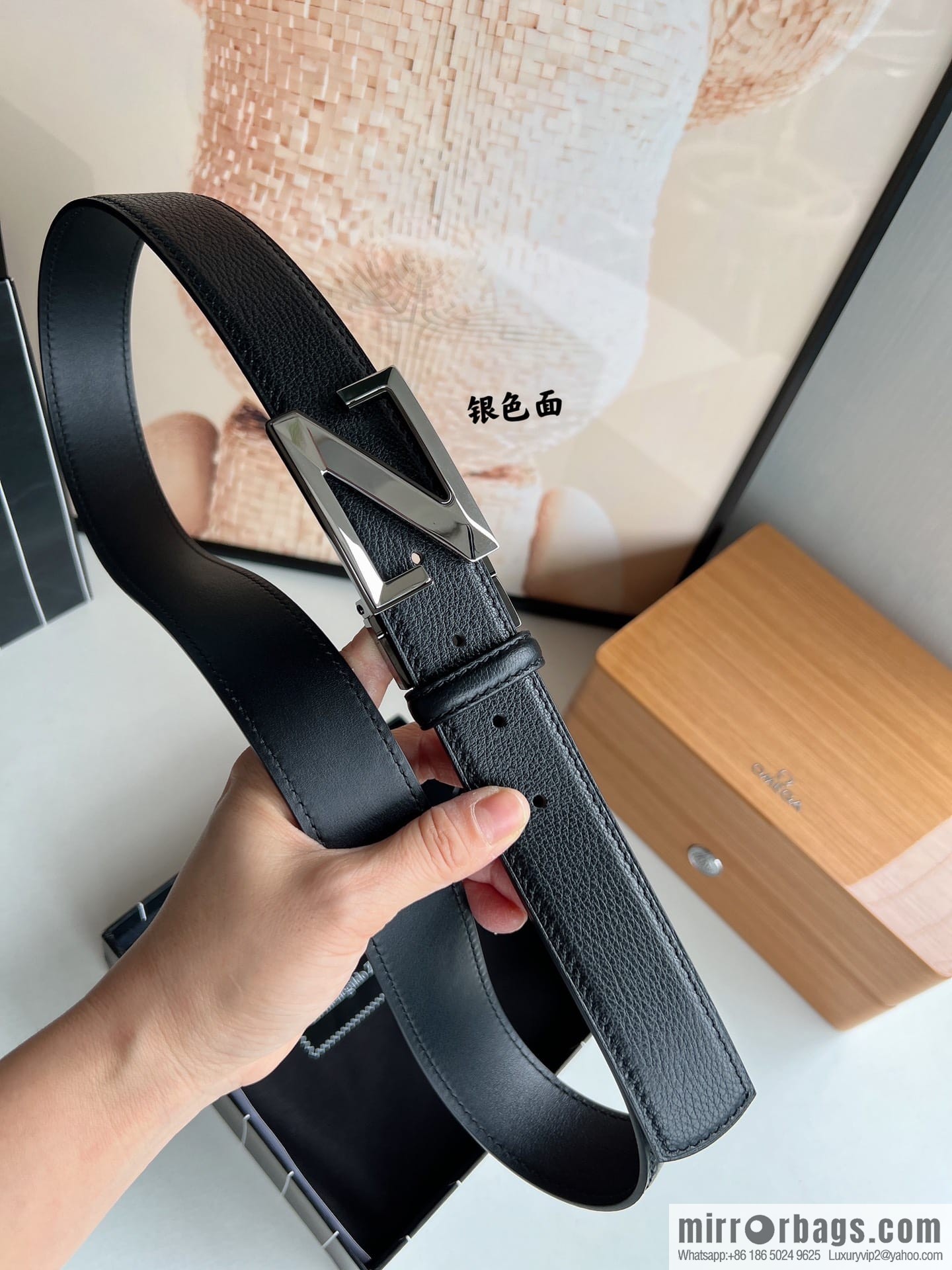 Ermengildo. Zein Double Sided Cowhide Sheepskin Textured Men's 3.5cm Belt