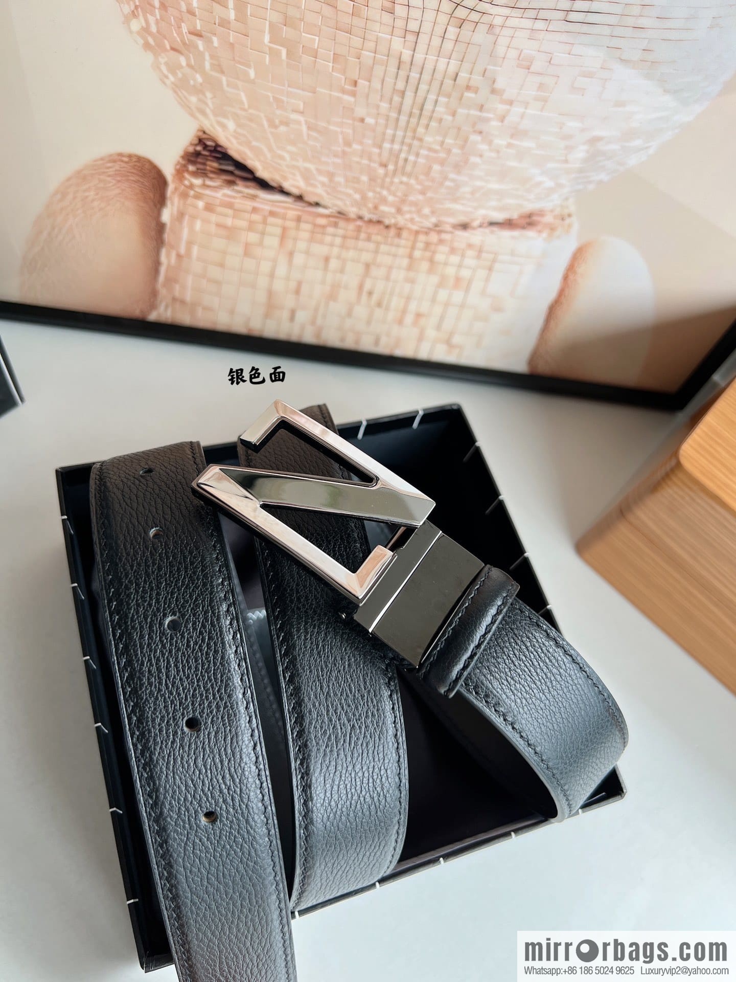 Ermengildo. Zein Double Sided Cowhide Sheepskin Textured Men's 3.5cm Belt