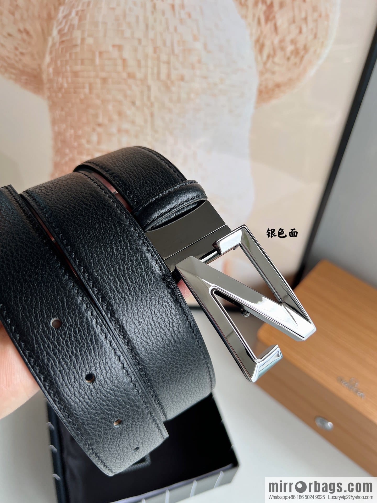 Ermengildo. Zein Double Sided Cowhide Sheepskin Textured Men's 3.5cm Belt