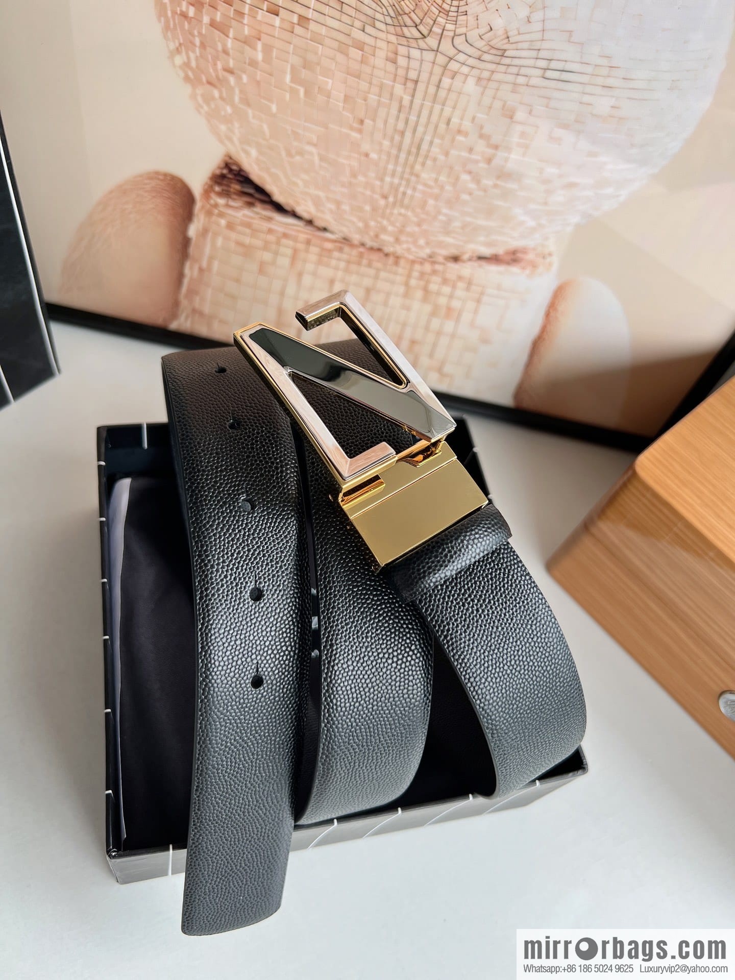 Ermengildo. Zein Double Sided Cowhide Sheepskin Textured Men's 3.5cm Belt