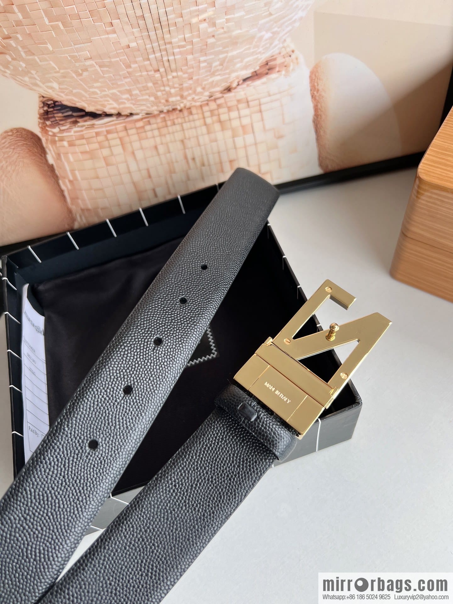 Ermengildo. Zein Double Sided Cowhide Sheepskin Textured Men's 3.5cm Belt