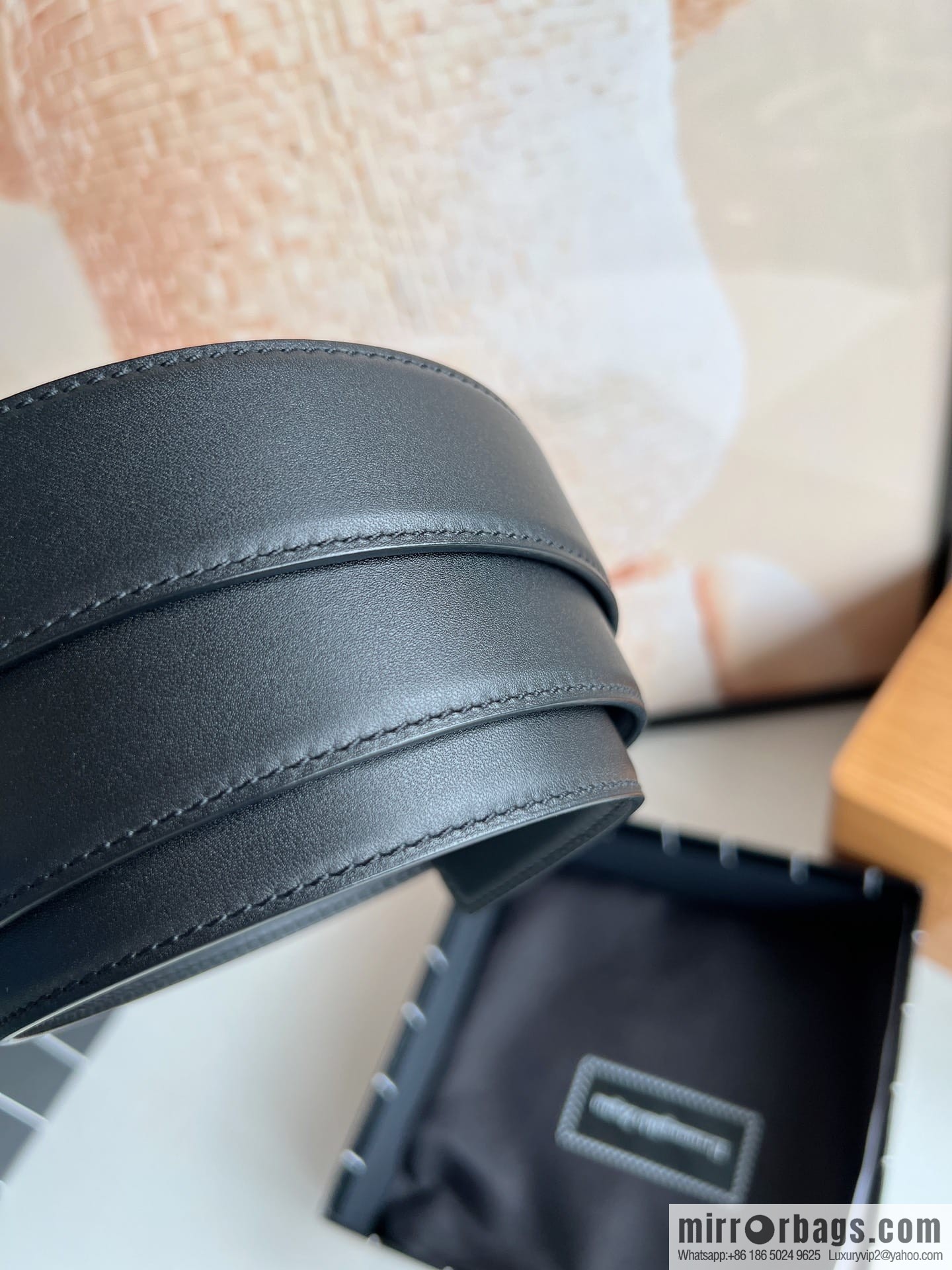 Ermengildo. Zein Double Sided Cowhide Sheepskin Textured Men's 3.5cm Belt