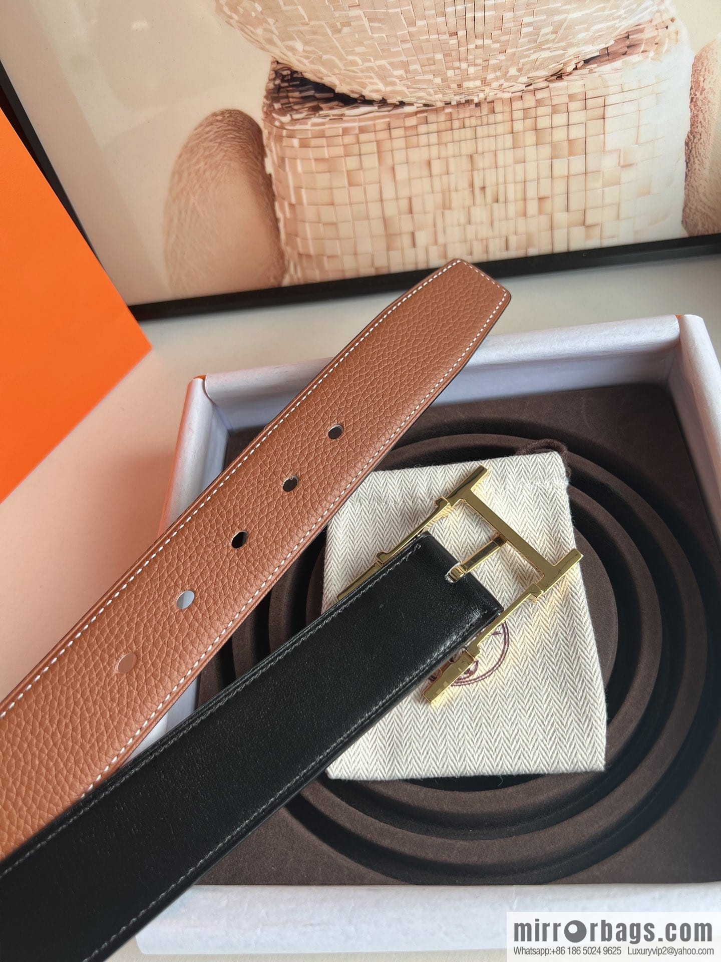 Hermes Hermes 40mm Nathan Double Sided External Belt