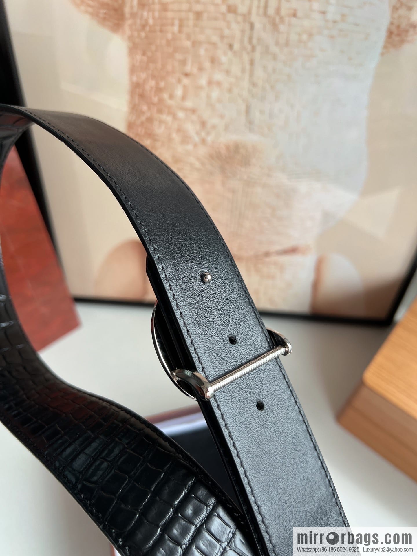 Stefano Ricci Stephen Nidge Shop 3.8cm Men's Eagle 🦅 with Cowhide Crocodile Textured Belt