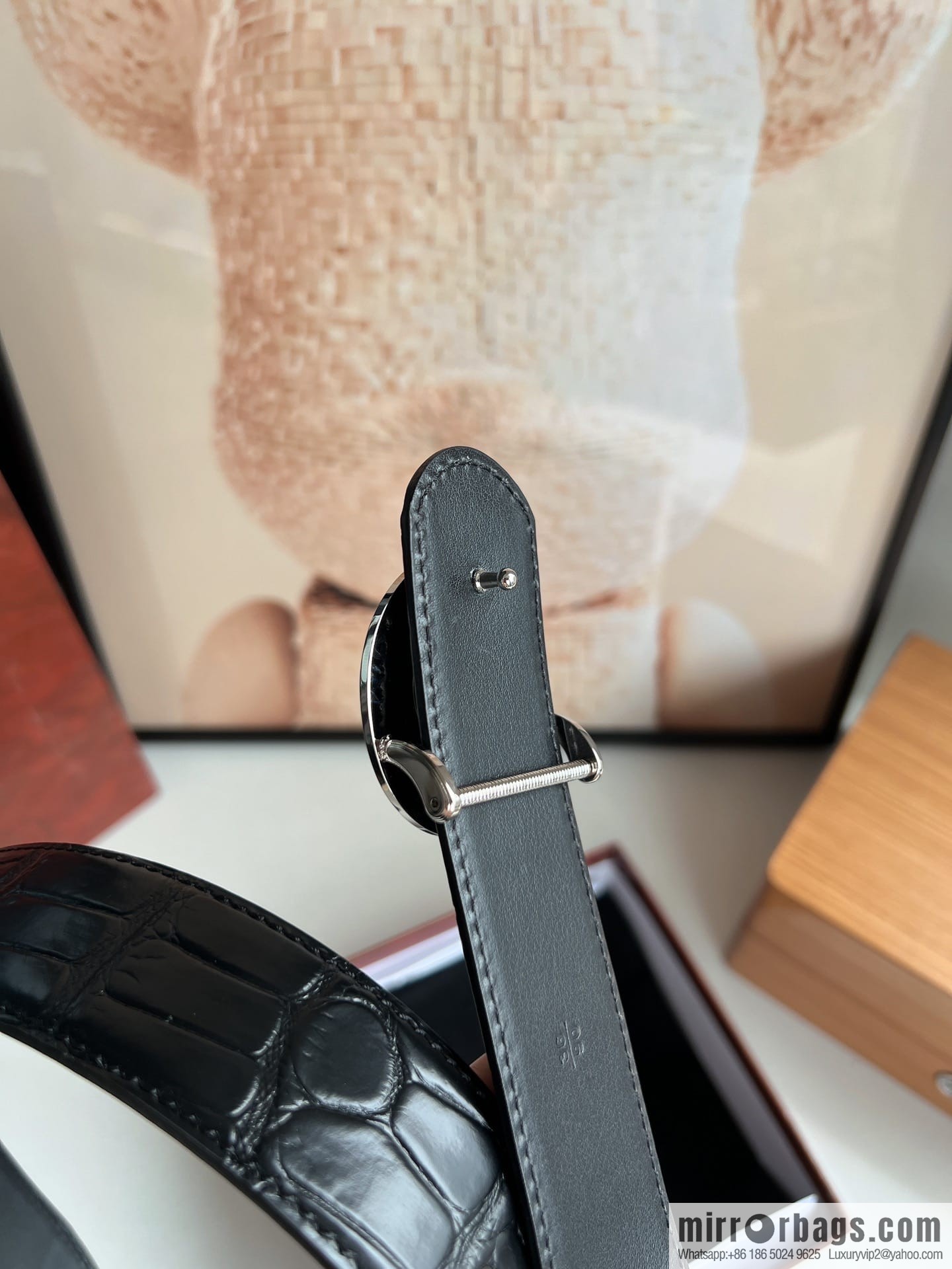Stefano Ricci Stephen Nidge Shop 3.8cm Men's Eagle 🦅 with Cowhide Crocodile Textured Belt