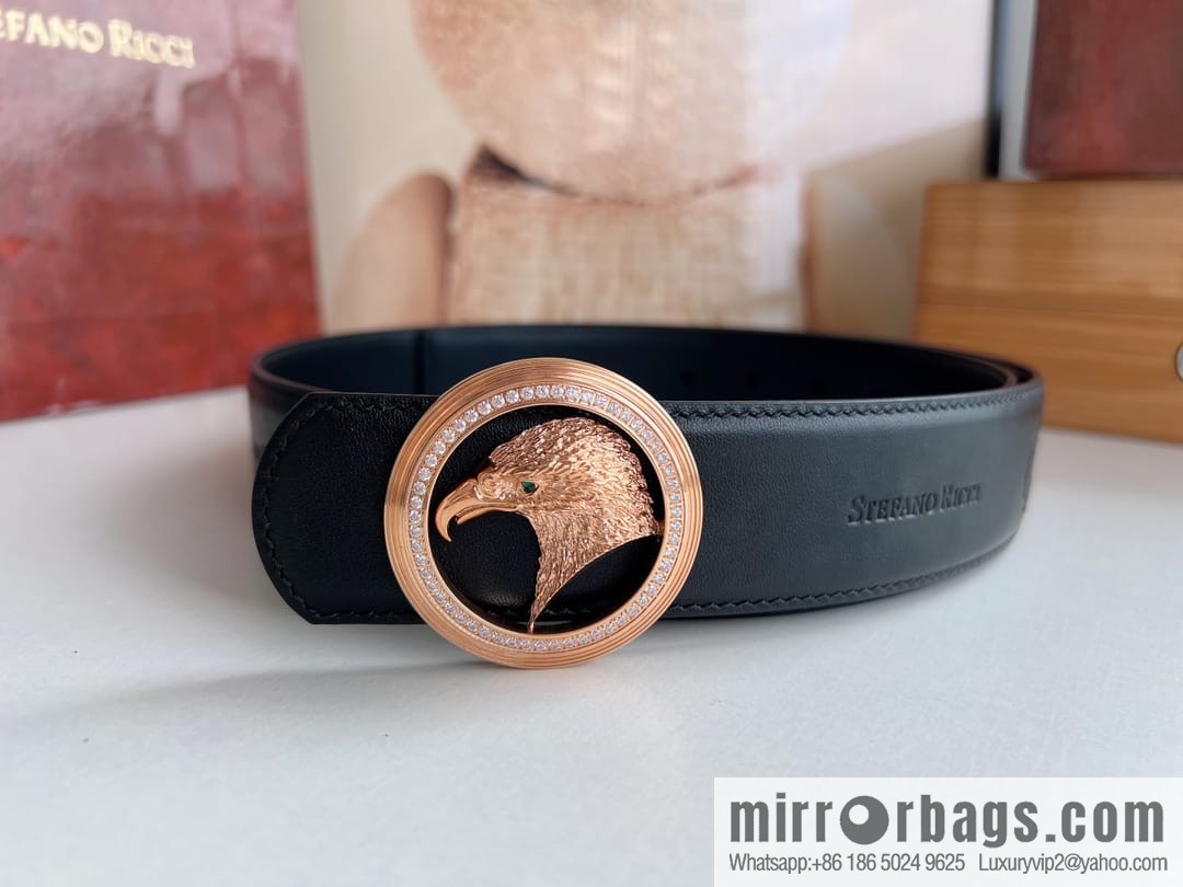 Stefano. Ricci Stephen, Selected Cowhide Press Textured Belt 3.8cm
