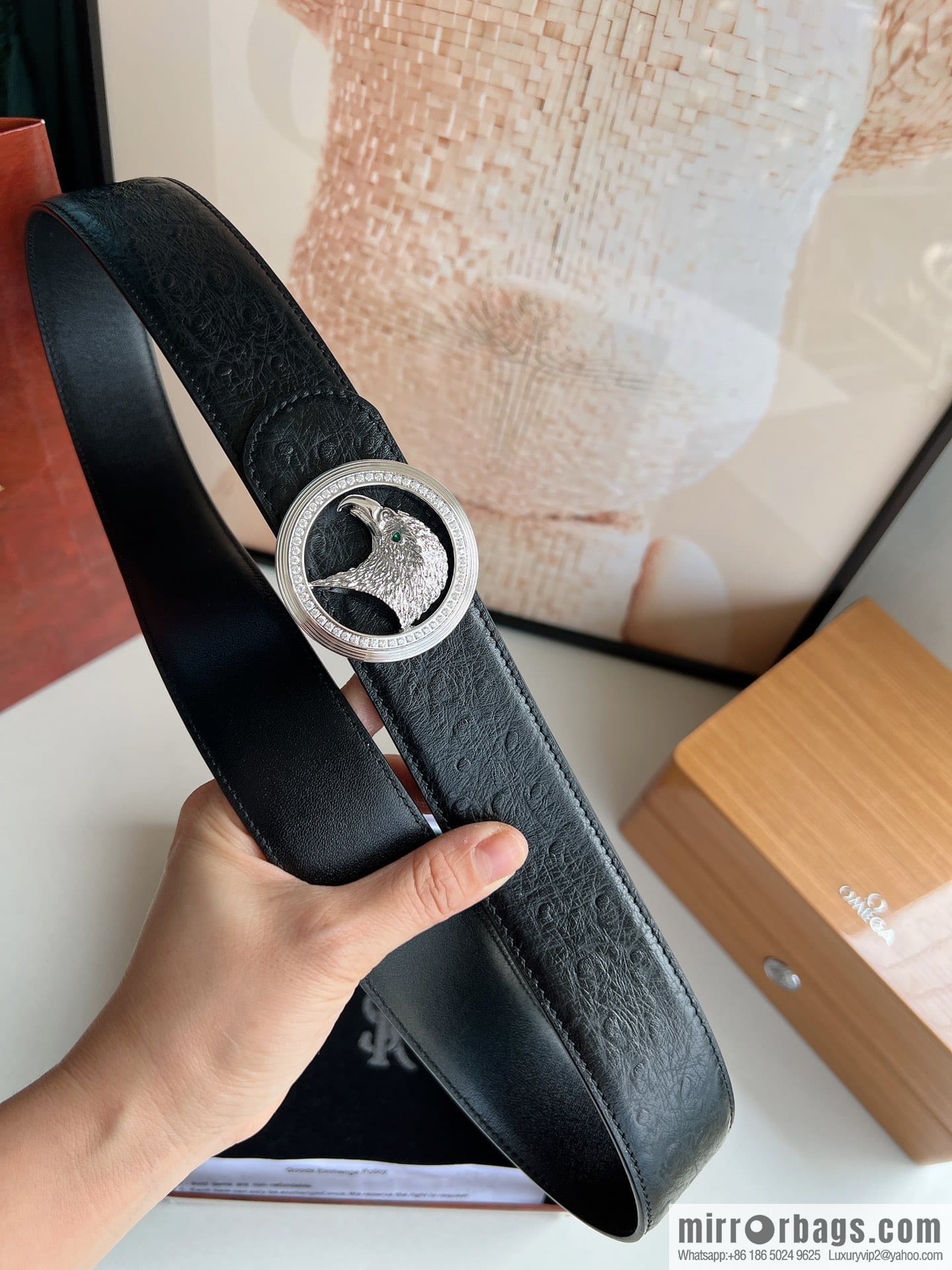 Stefano. Ricci Stephen, Selected Cowhide Press Textured Belt 3.8cm