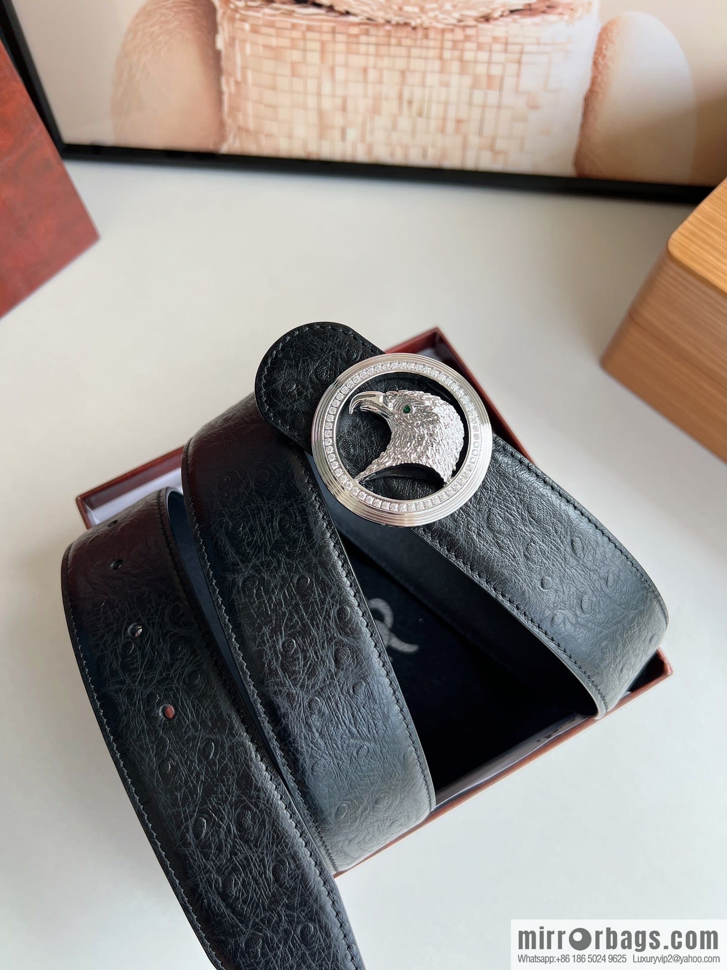 Stefano. Ricci Stephen, Selected Cowhide Press Textured Belt 3.8cm
