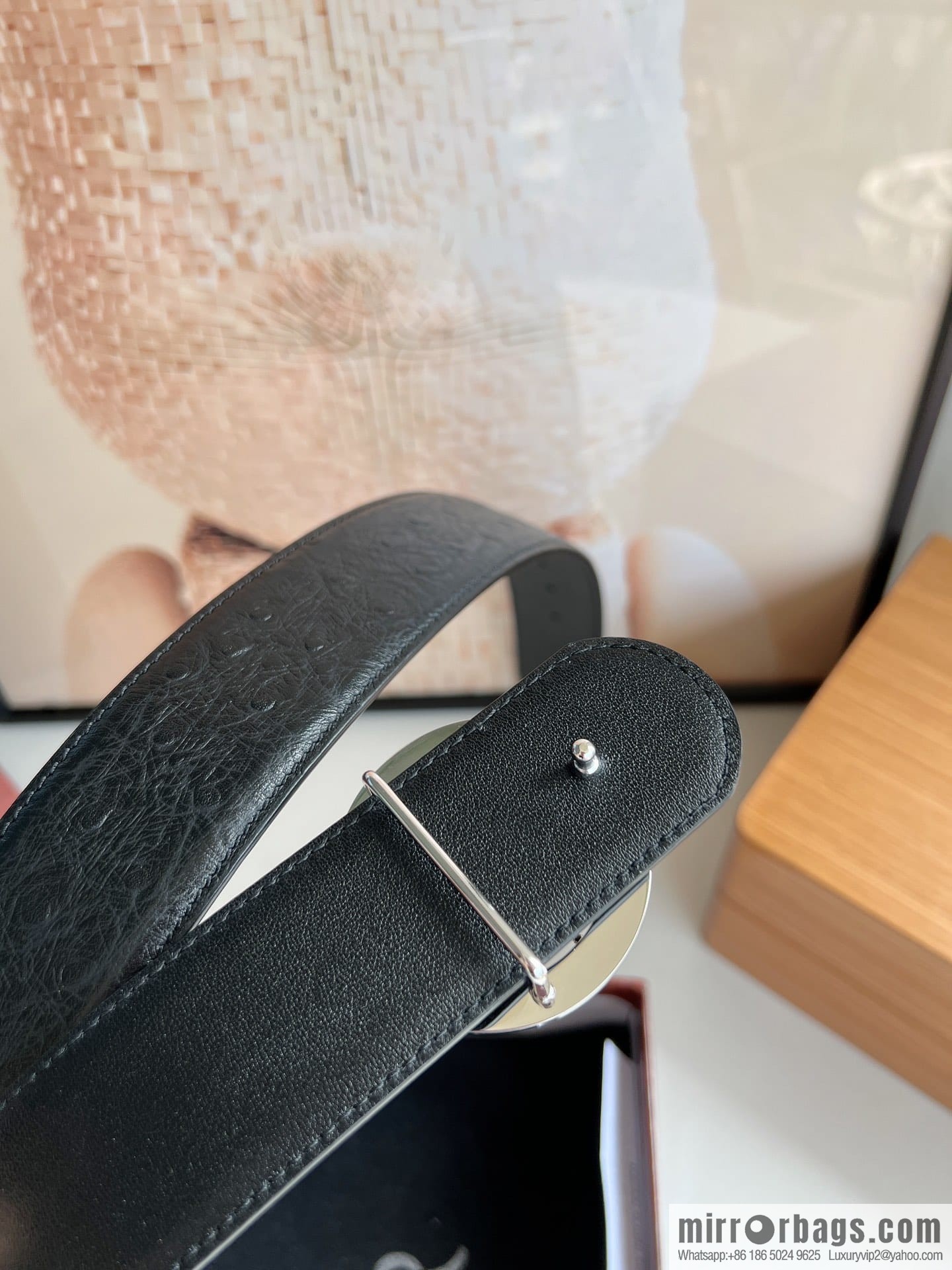 Stefano. Ricci Stephen, Selected Cowhide Press Textured Belt 3.8cm