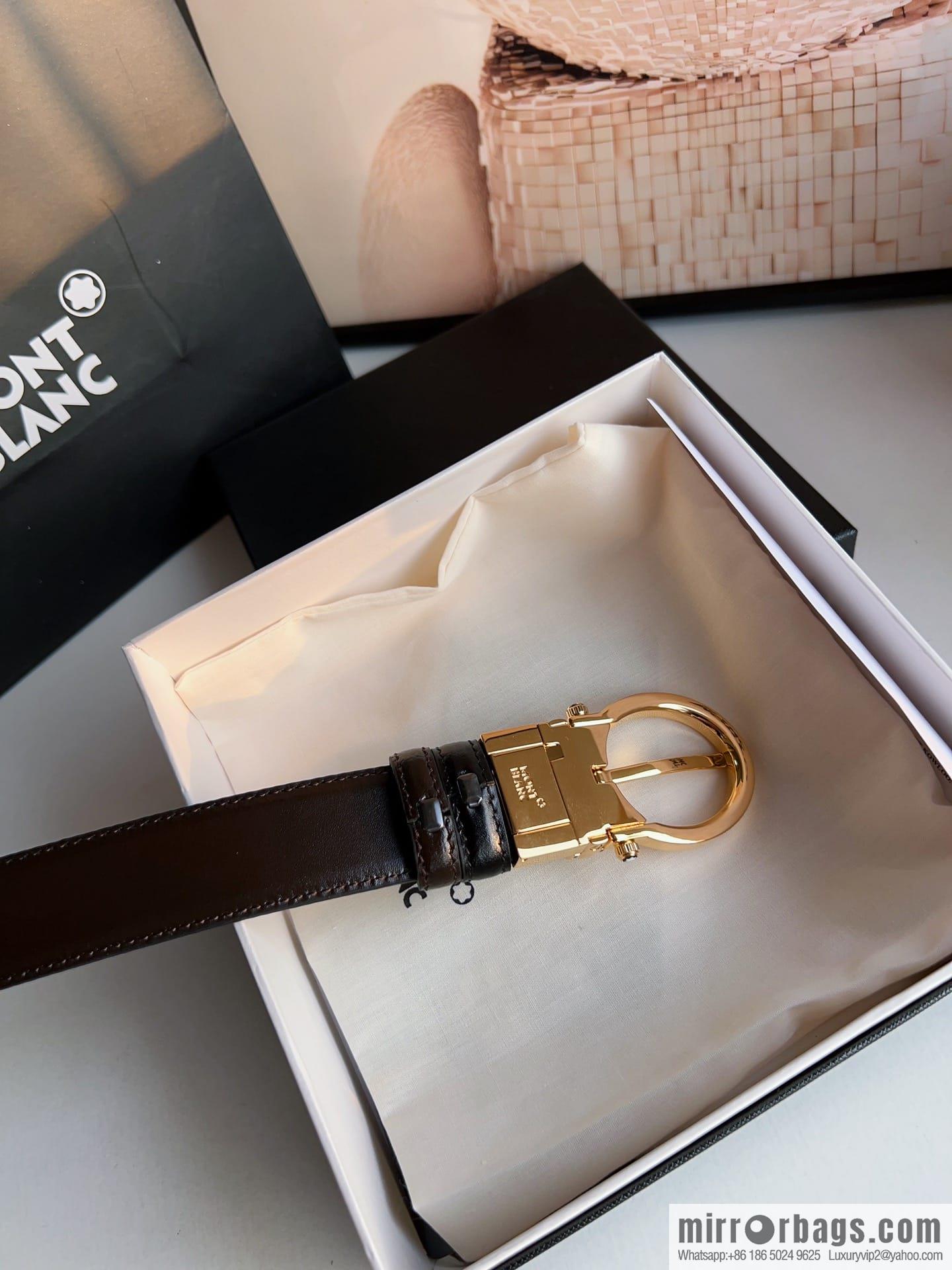 Montblanc, Men's Classic 3.0cm Rotatable Oval Double Sided Belt