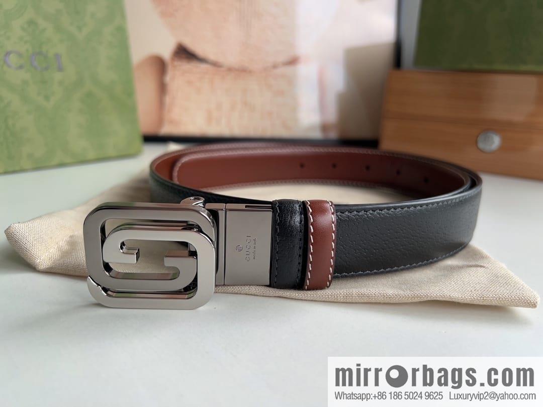 Gucci Gucci, square interlocking double G-buckle men's 3.0cm belt