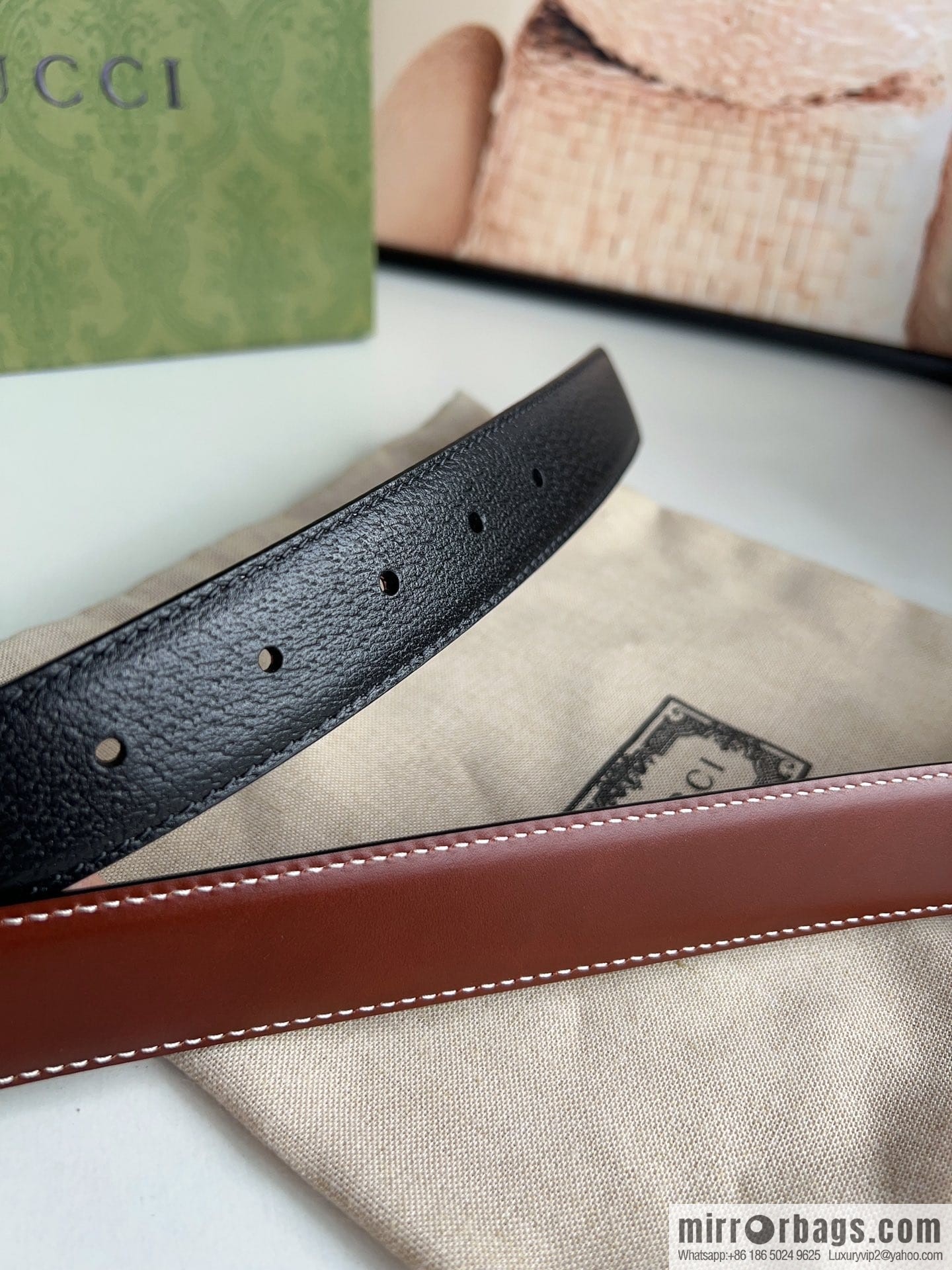 Gucci Gucci, square interlocking double G-buckle men's 3.0cm belt