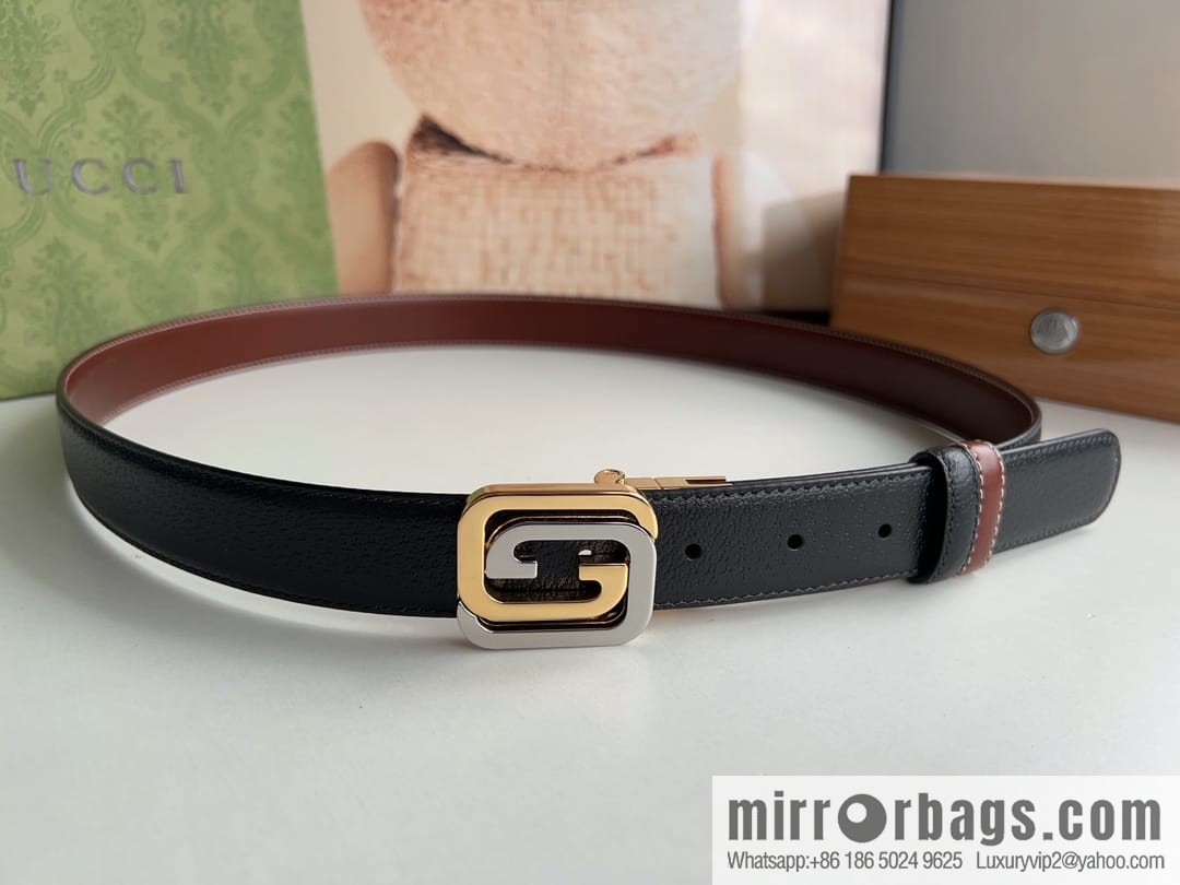 Gucci Gucci, square interlocking double G-buckle men's 3.0cm belt