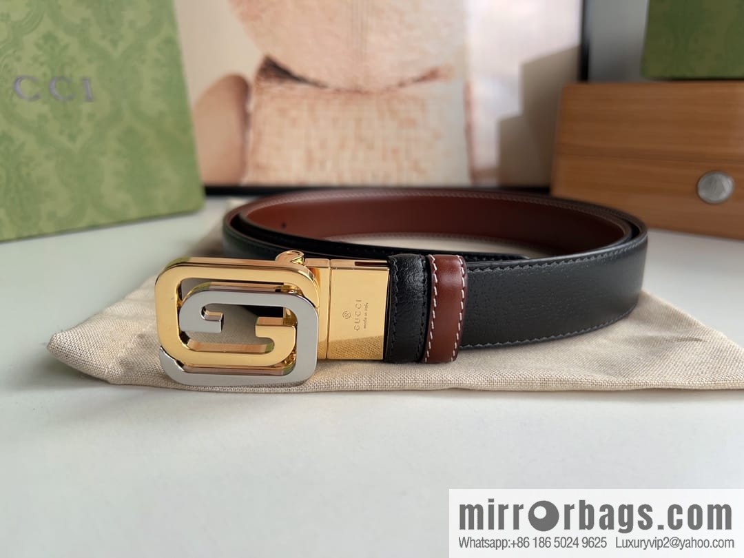 Gucci Gucci, square interlocking double G-buckle men's 3.0cm belt