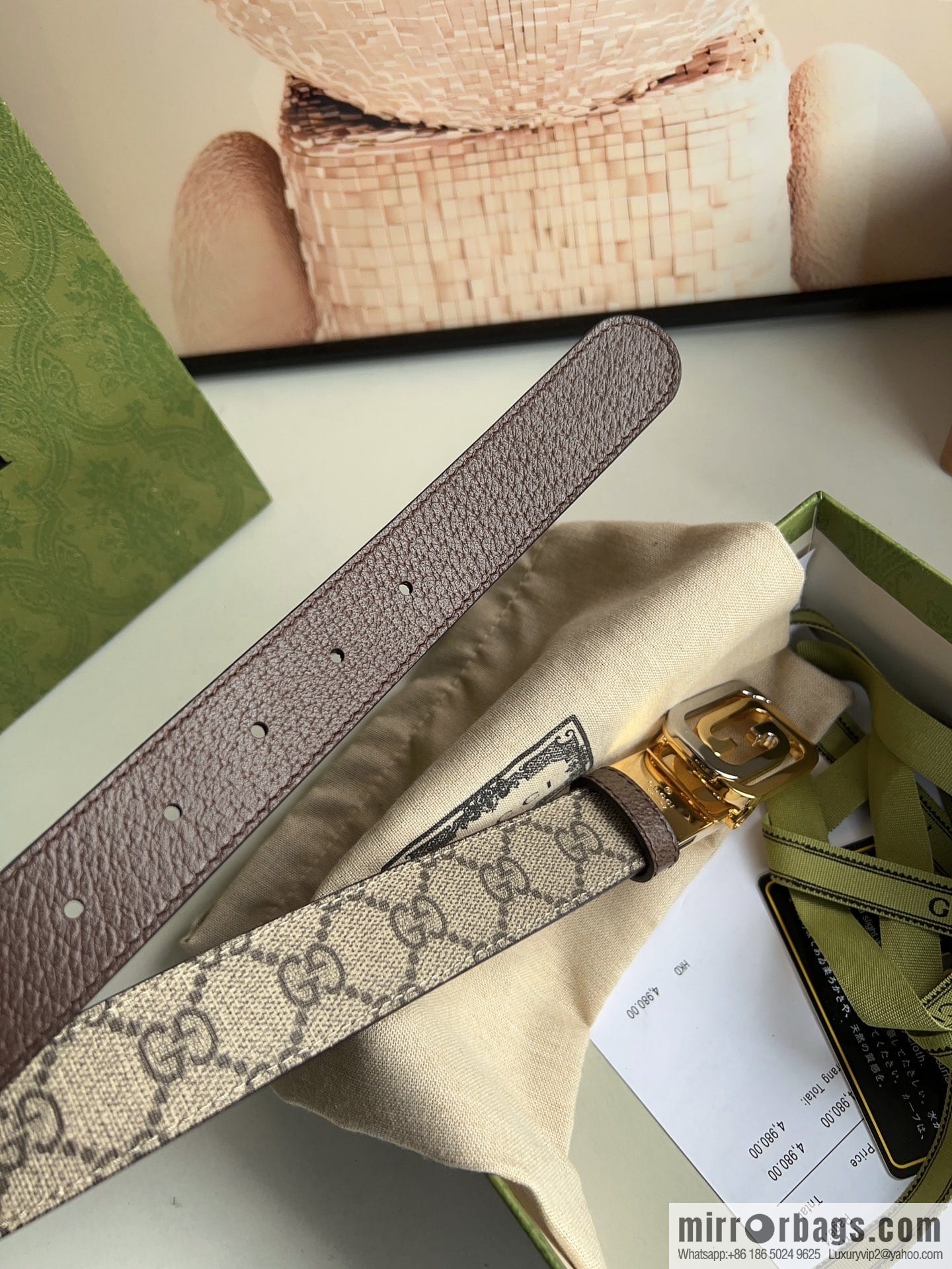 Gucci Gucci, square interlocking double G-buckle men's 3.0cm belt