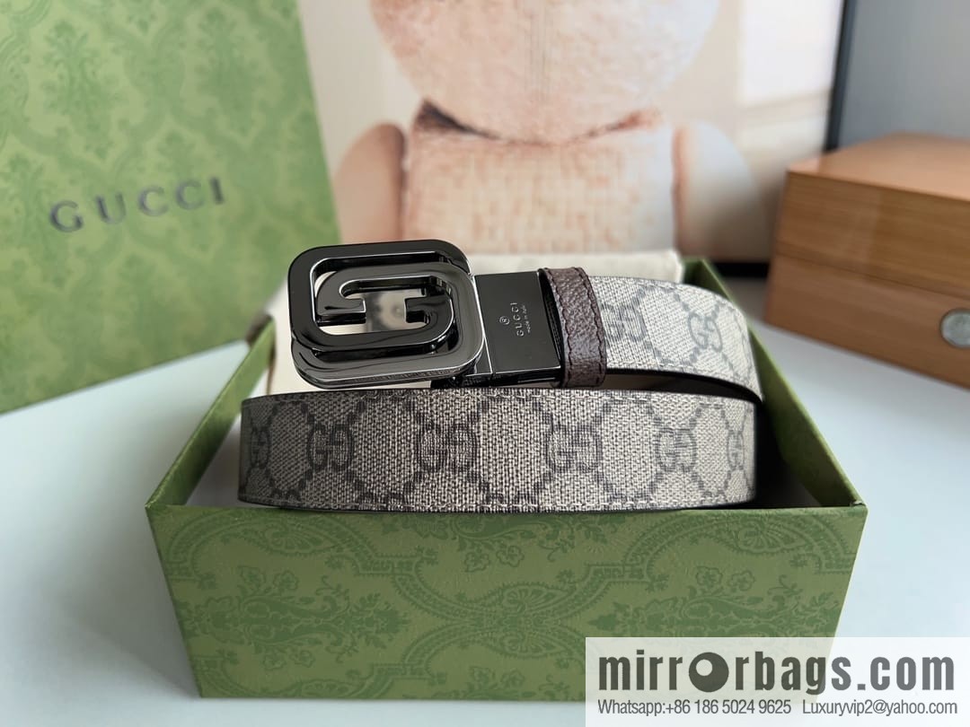 Gucci Gucci, square interlocking double G-buckle men's 3.0cm belt