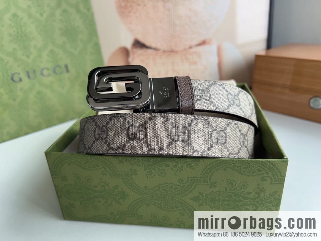 Gucci Gucci, square interlocking double G-buckle men's 3.0cm belt