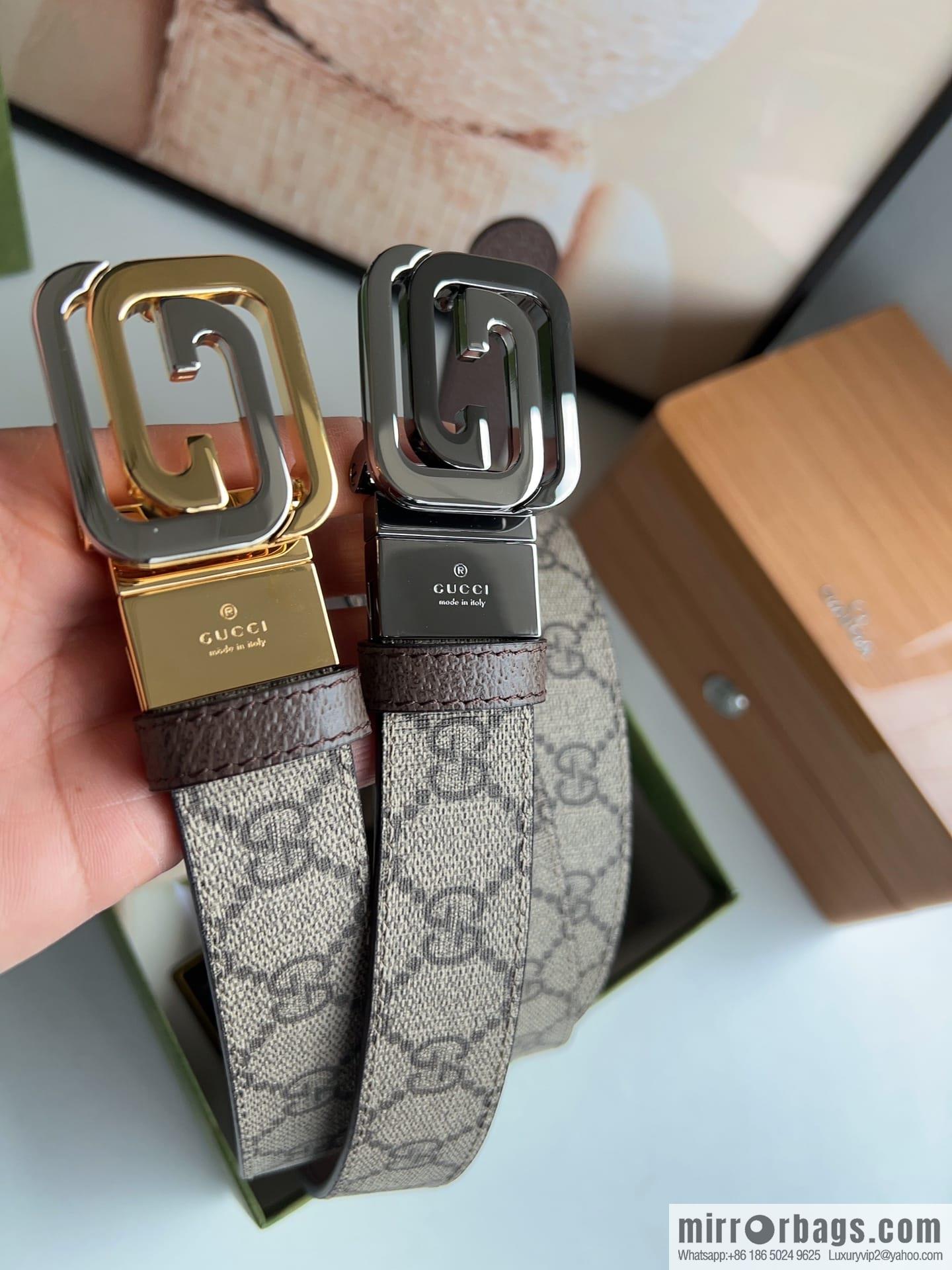 Gucci Gucci, square interlocking double G-buckle men's 3.0cm belt
