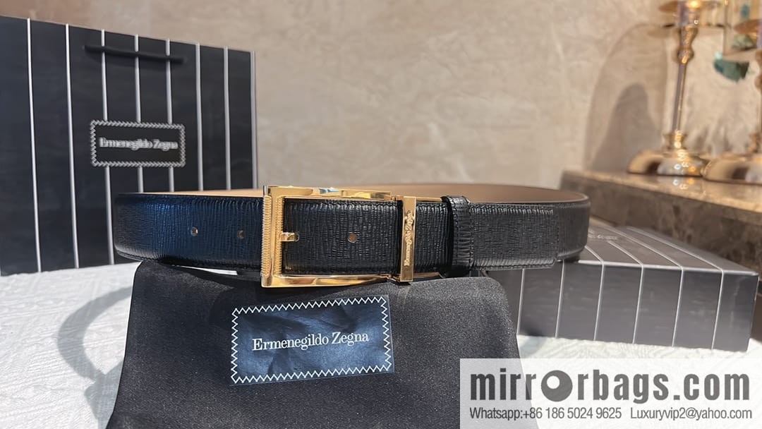 Ermengildo. Zein Italian Zegna Men's First Cowhide Belt 3.5cm