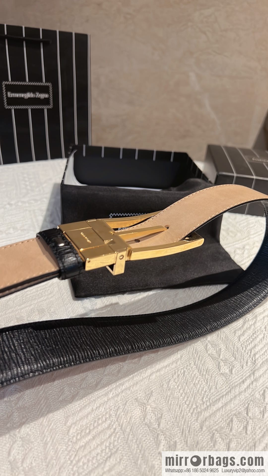 Ermengildo. Zein Italian Zegna Men's First Cowhide Belt 3.5cm