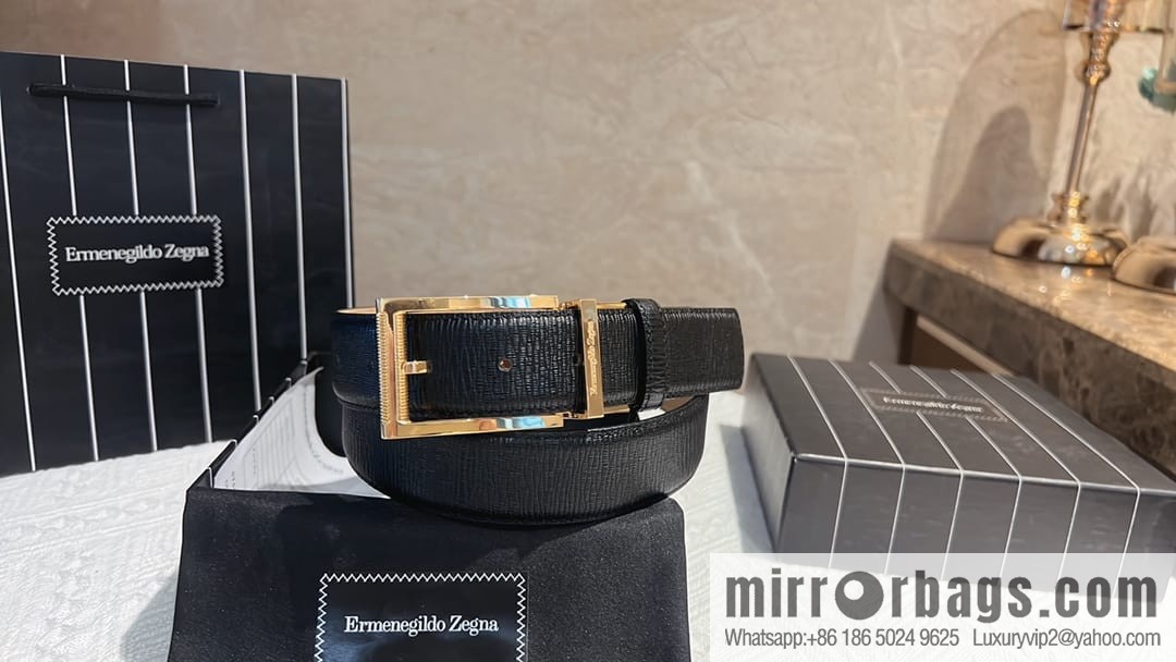 Ermengildo. Zein Italian Zegna Men's First Cowhide Belt 3.5cm