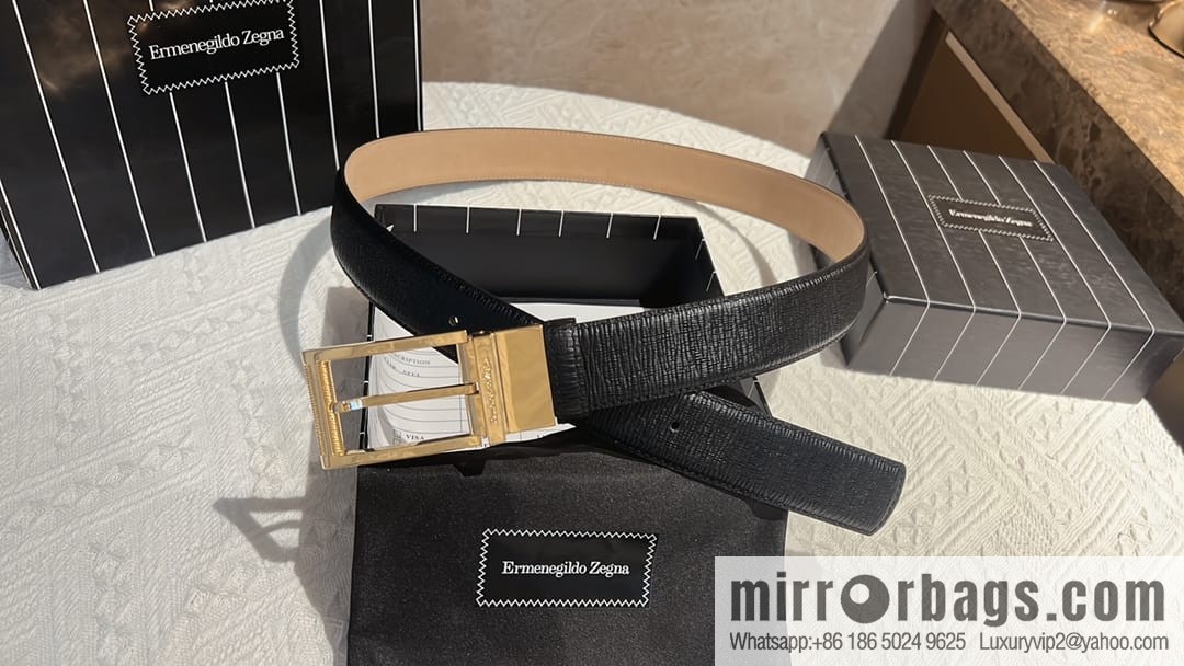 Ermengildo. Zein Italian Zegna Men's First Cowhide Belt 3.5cm