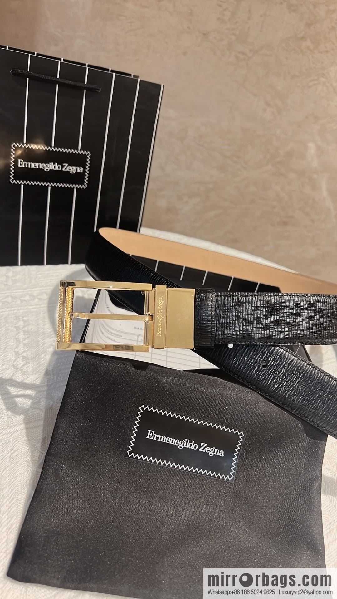 Ermengildo. Zein Italian Zegna Men's First Cowhide Belt 3.5cm
